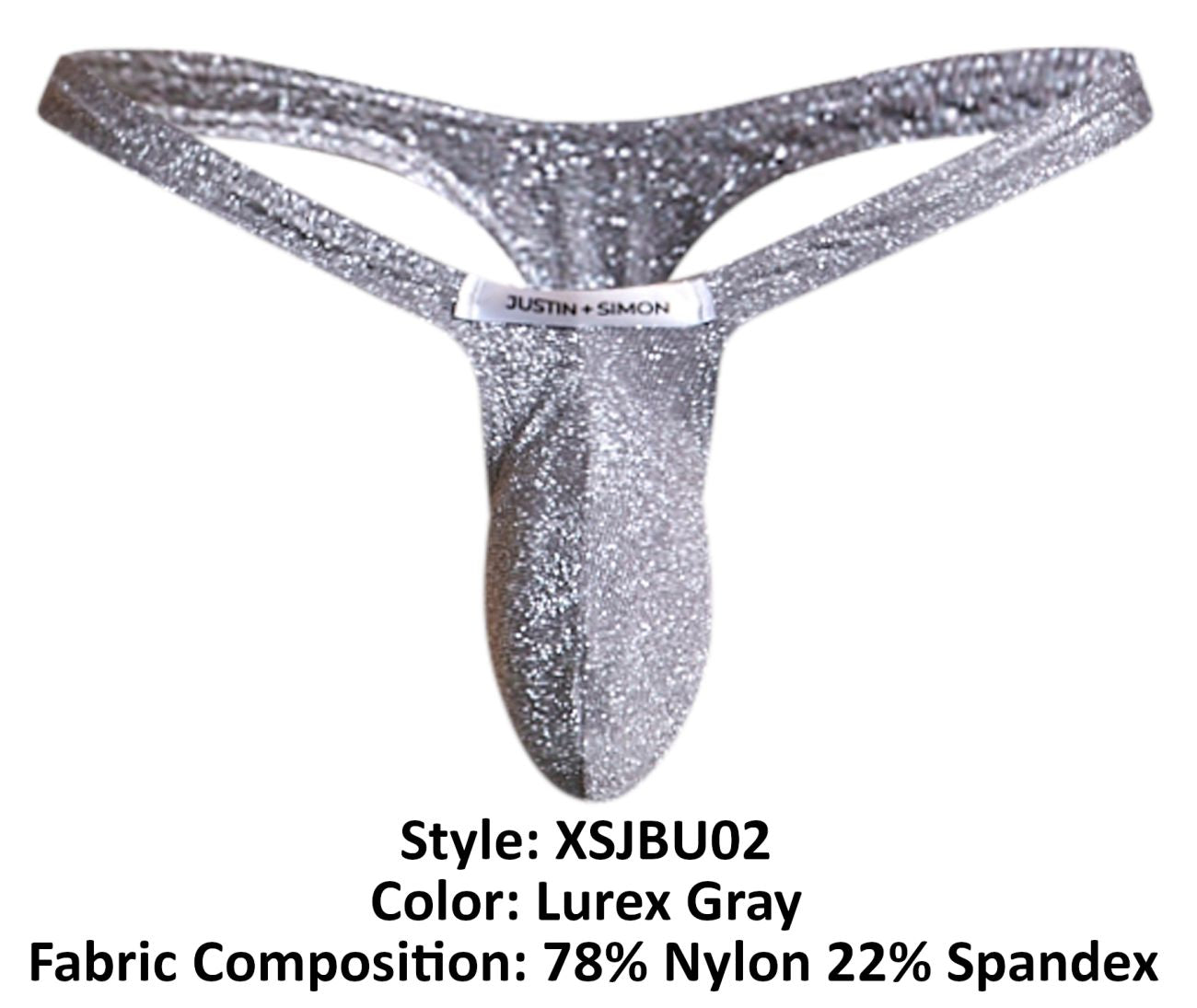JUSTIN+SIMON XSJBU02 Bulge Thongs Color Lurex Gray - DealByEthan.gay loves JUSTIN+SIMON