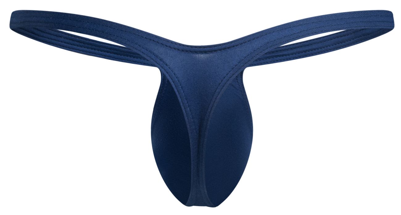 Deep navy blue justin simon xsjbu02 bulge thong made of smooth stretchy fabric with sleek minimalist design