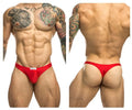 JUSTIN+SIMON Ropa interior masculina XSJ03 Tanga clásica Color Rojo