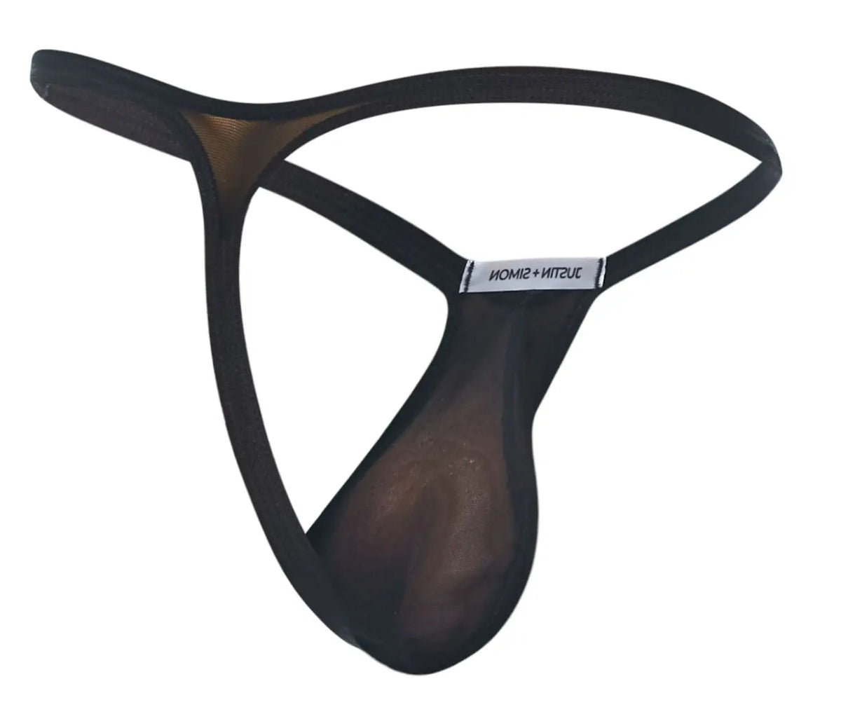 JUSTIN+SIMON Herren Unterwäsche XSJBU02 Bulge Thongs Farbe Schwarz Mesh