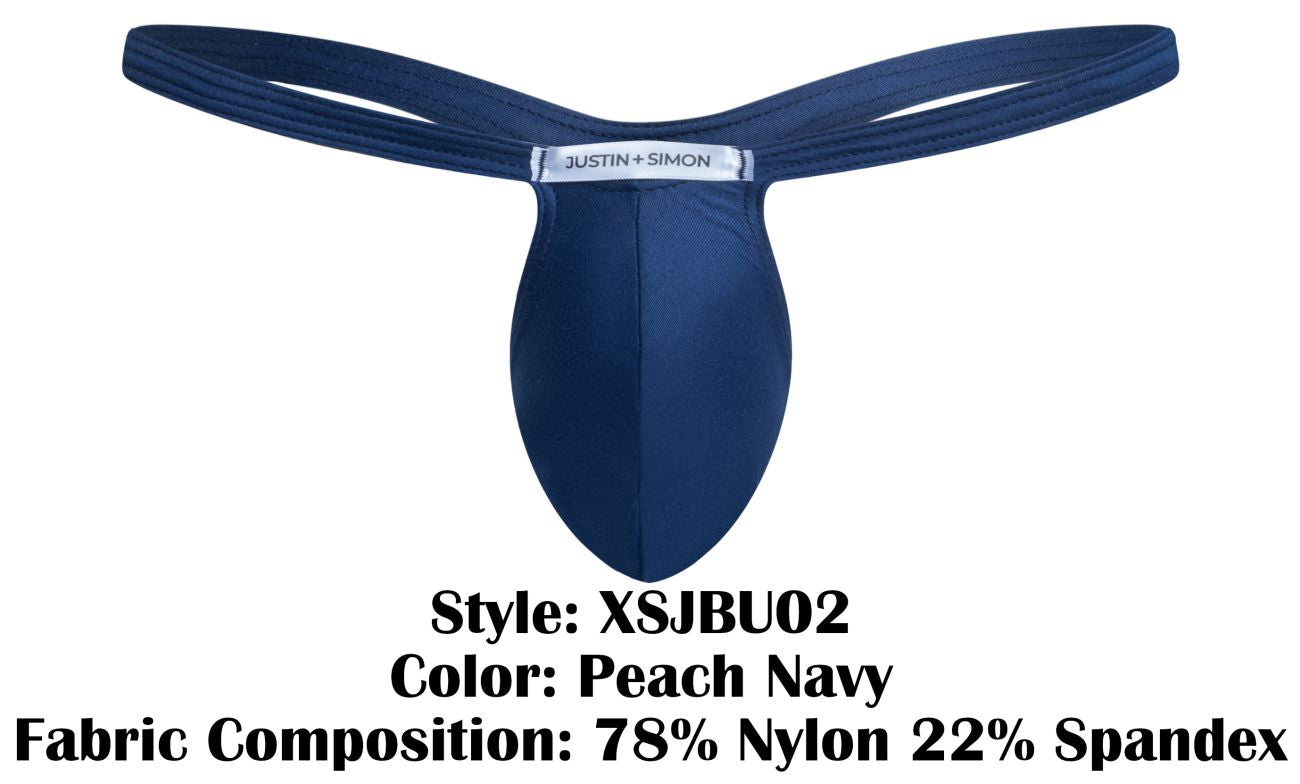 JUSTIN+SIMON XSJBU02 Bulge Thongs Color Peach Navy