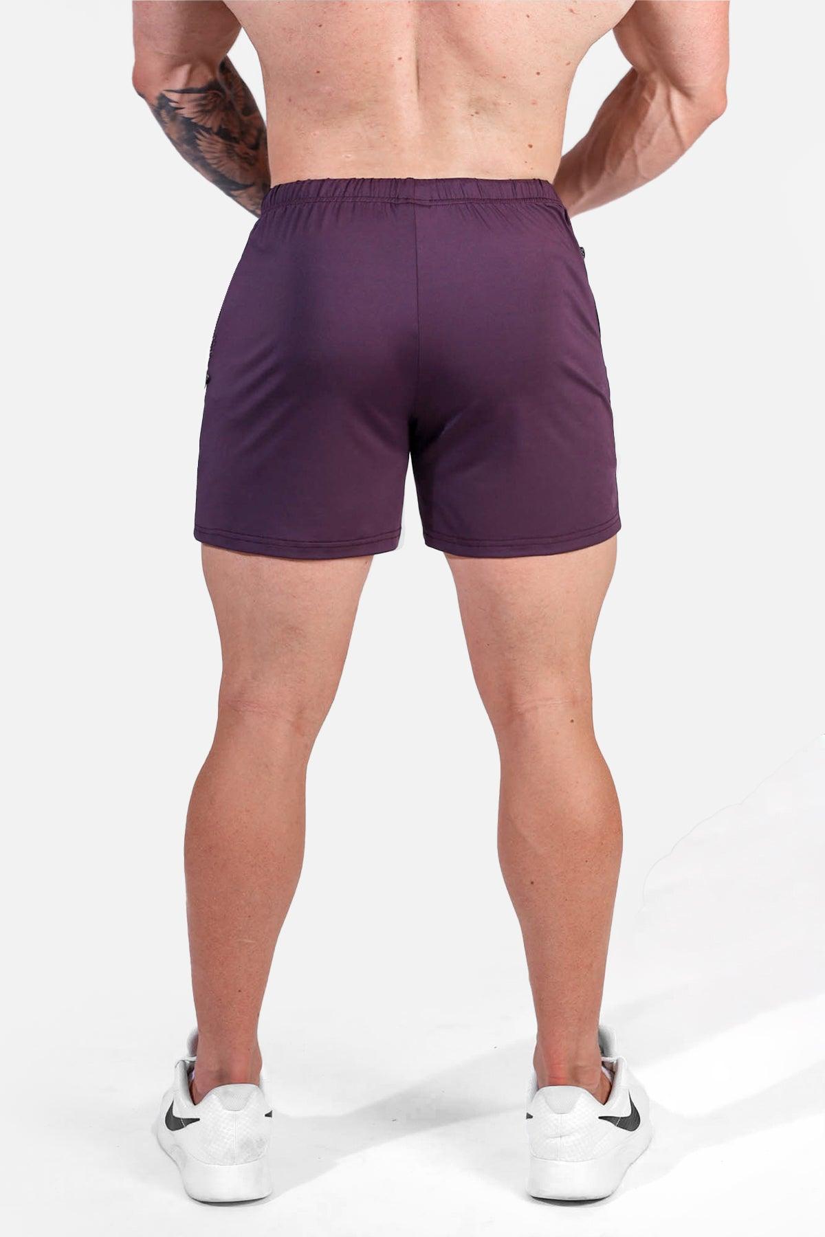 Jed North Agile Bodybuilding 4'' Shorts w Zipper Pockets - Dark Purple - DealByEthan.gay loves Jed North