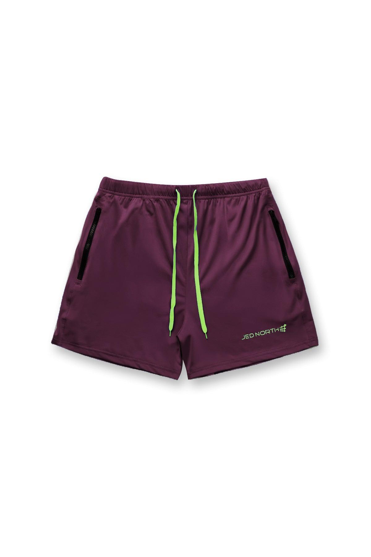 Jed North Agile Bodybuilding 4'' Shorts w Zipper Pockets - Dark Purple - DealByEthan.gay loves Jed North