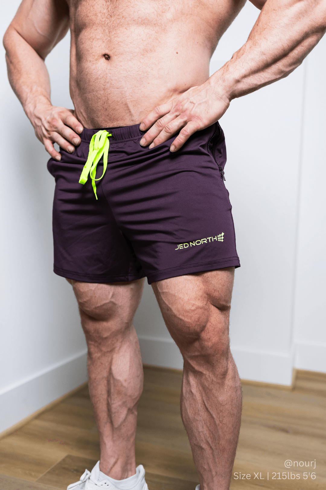 Jed North Agile Bodybuilding 4'' Shorts w Zipper Pockets - Dark Purple - DealByEthan.gay loves Jed North