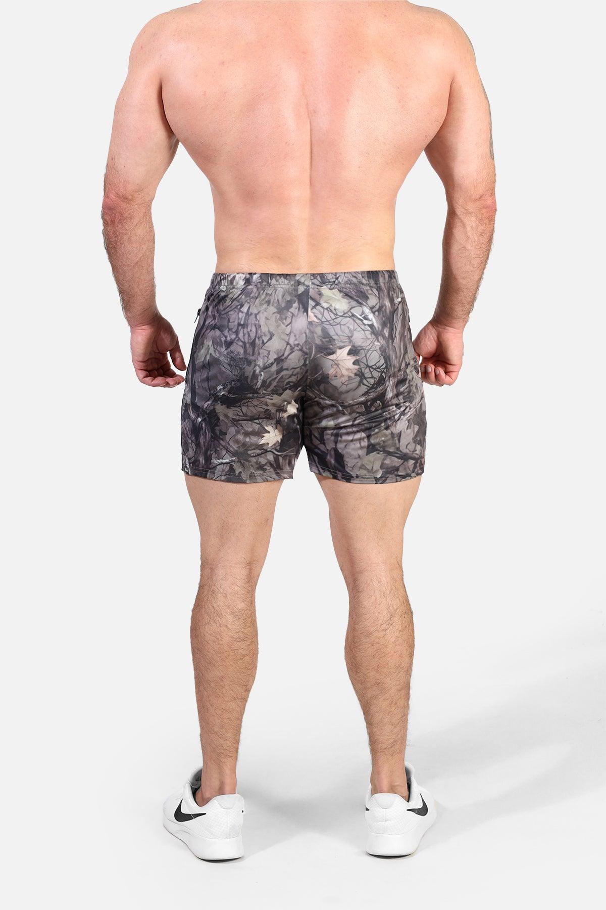 Jed North Agile Bodybuilding 4'' Shorts w Zipper Pockets - Hunter Camo - DealByEthan.gay loves Jed North