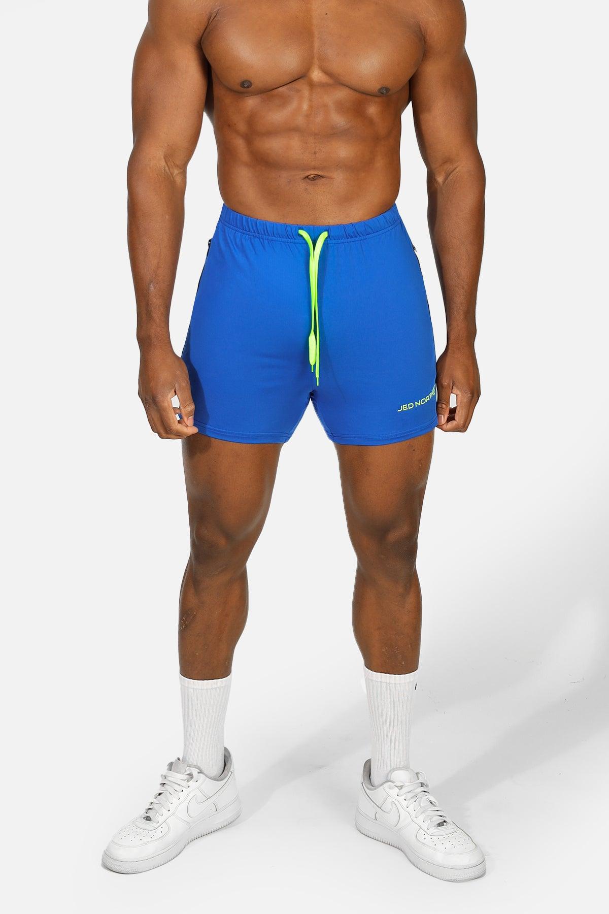 Jed North Agile Bodybuilding 4'' Shorts w Zipper Pockets - Royal Blue - DealByEthan.gay loves Jed North