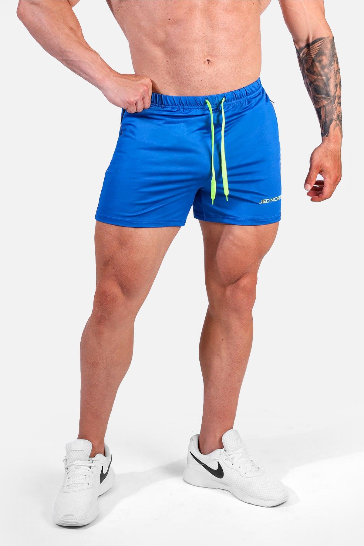 Jed North Agile Bodybuilding 4'' Shorts w Zipper Pockets - Royal Blue - DealByEthan.gay loves Jed North