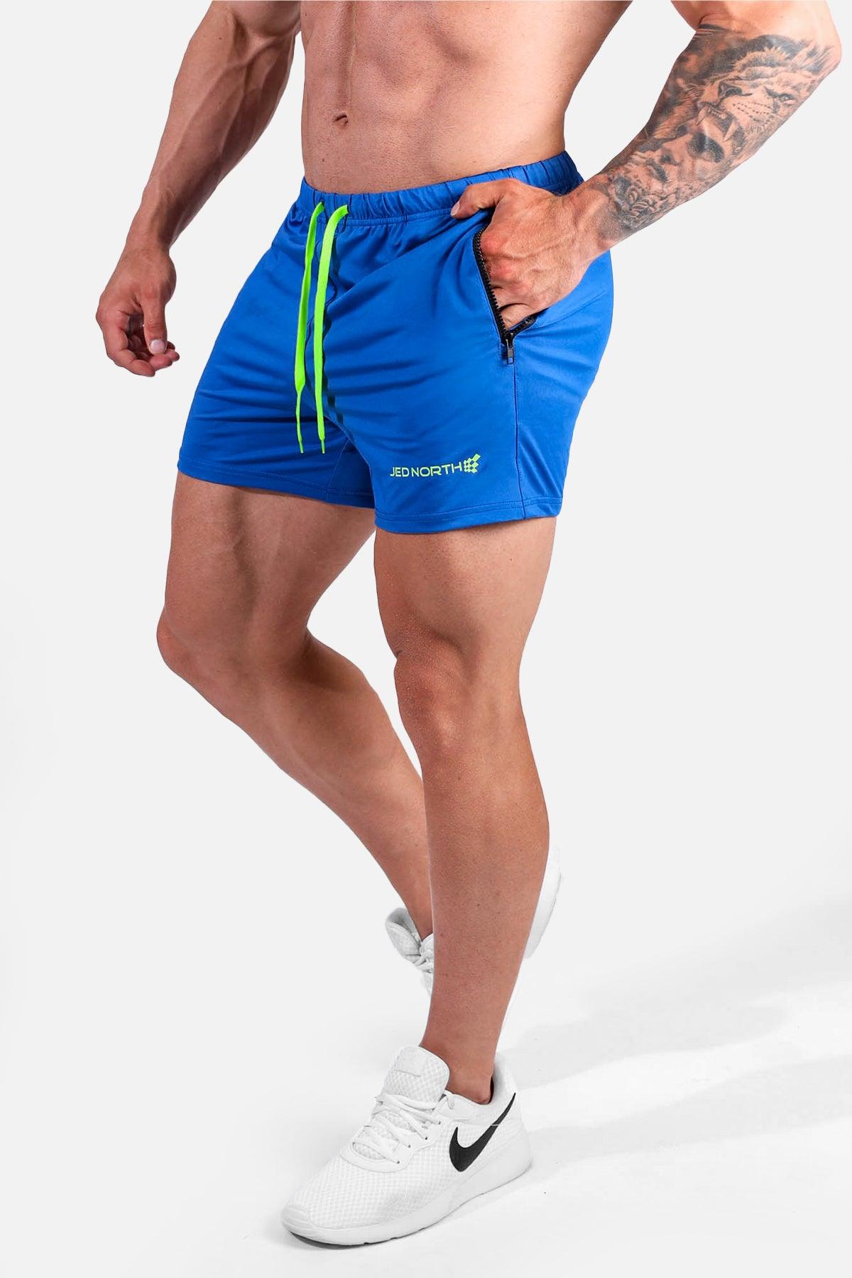 Jed North Agile Bodybuilding 4'' Shorts w Zipper Pockets - Royal Blue - DealByEthan.gay loves Jed North