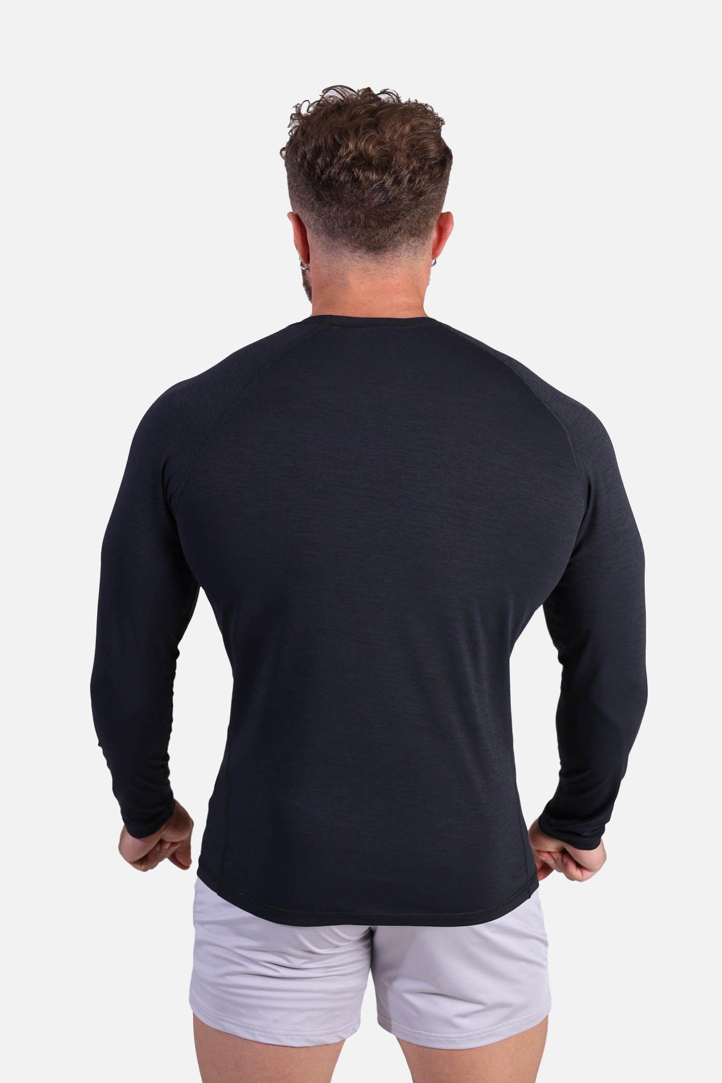 Jed North Agile Long Sleeve Activewear Training Tee - Charcoal Black - DealByEthan.gay loves Jed North