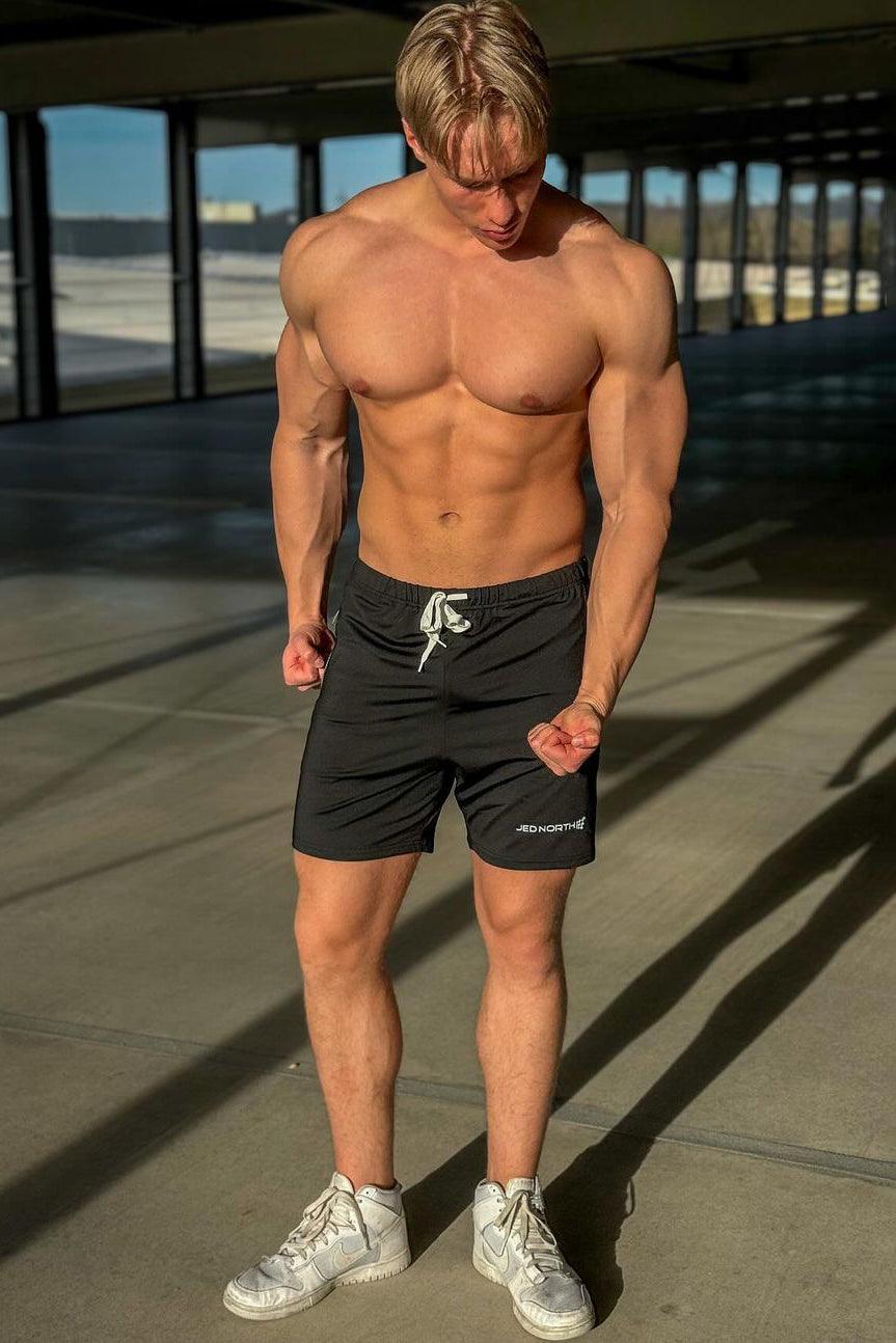Jed North Agile Plus 6.5'' Bodybuilding Shorts w Zipper Pockets - Black - DealByEthan.gay loves Jed North
