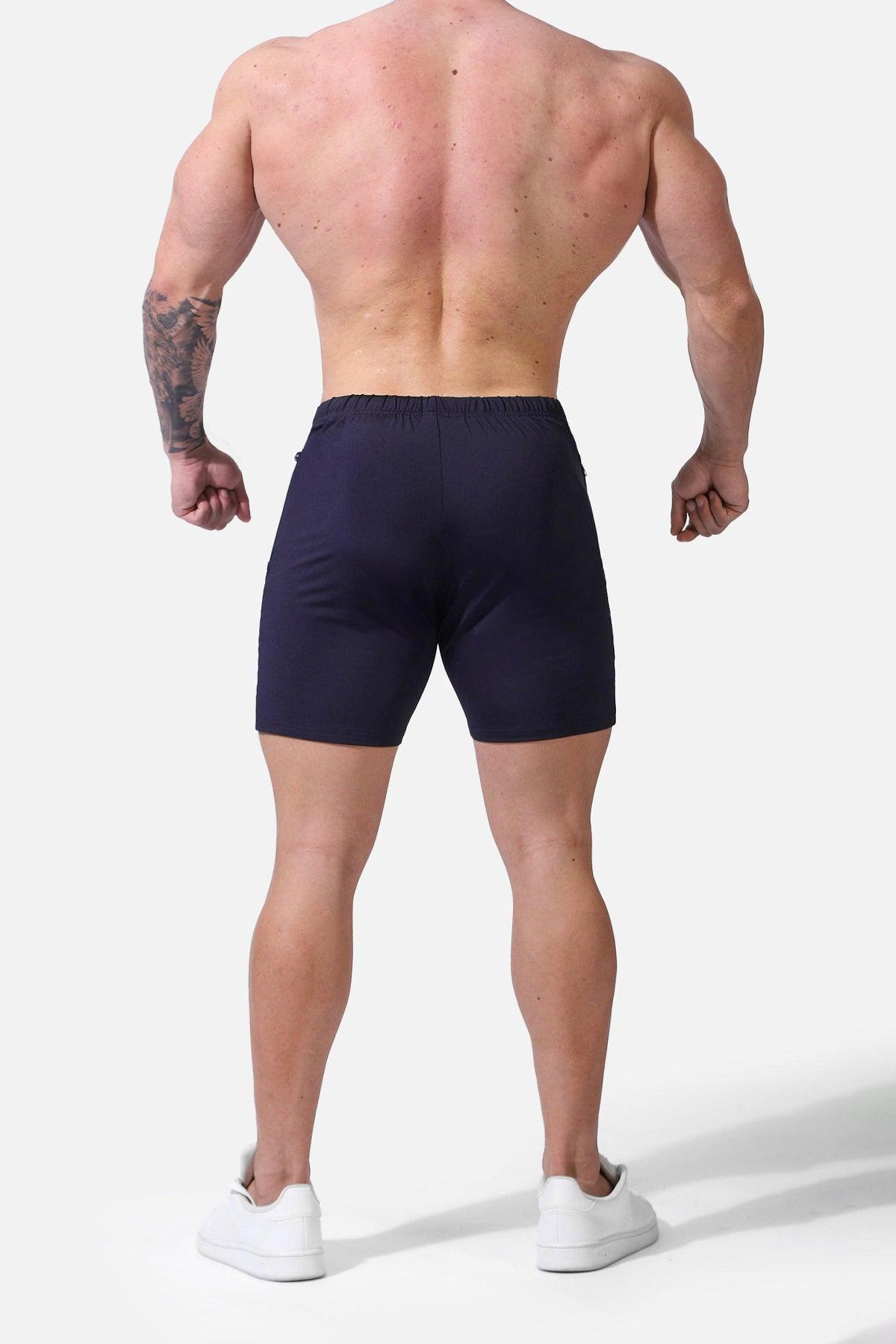 Jed North Agile Plus 6.5'' Bodybuilding Shorts w Zipper Pockets - Navy - DealByEthan.gay loves Jed North