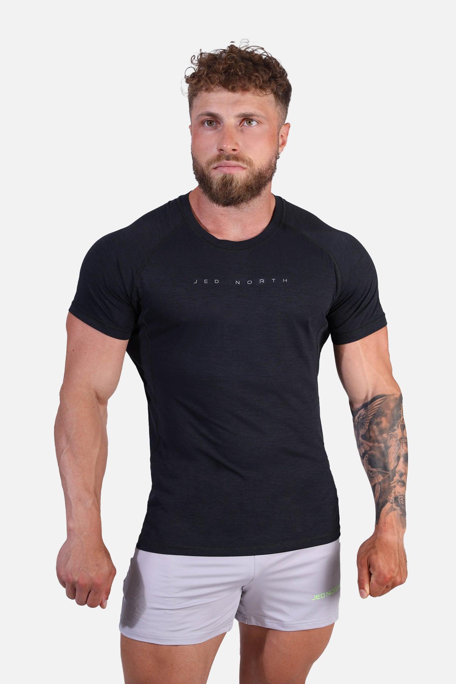 Jed North Agile Short Sleeve Training Tee - Charcoal Black - DealByEthan.gay loves Jed North