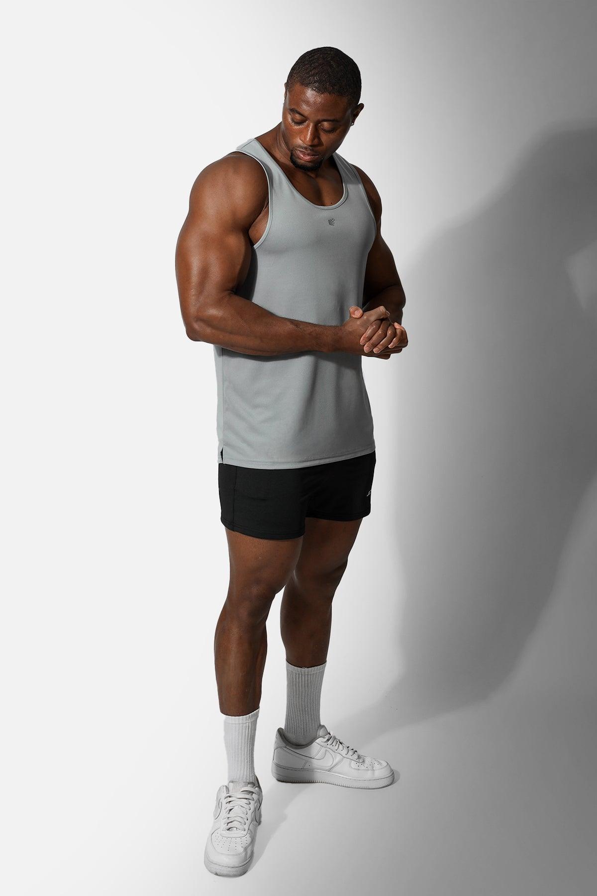 Jed North Alpha Microfiber Fast-Dry Gym Tank Top - Polar Silver - DealByEthan.gay loves Jed North