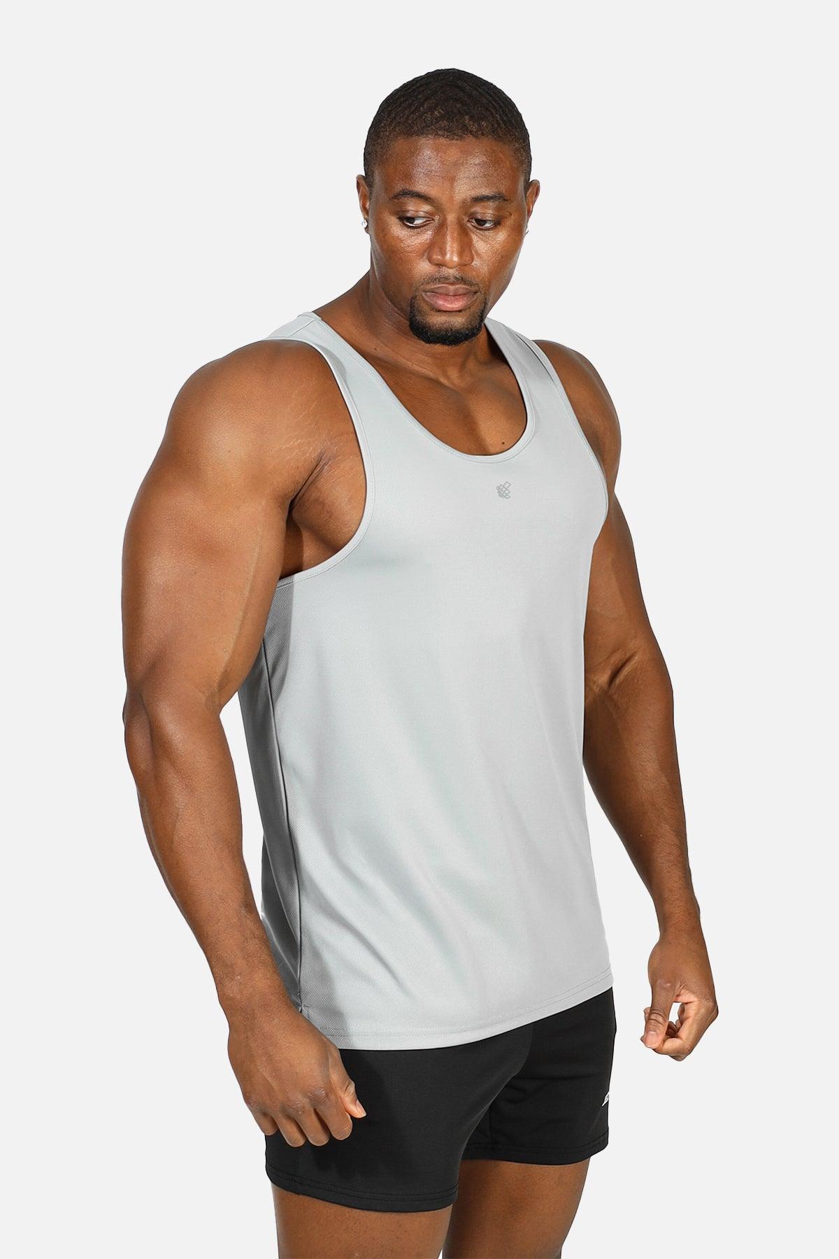 Jed North Alpha Microfiber Fast-Dry Gym Tank Top - Polar Silver - DealByEthan.gay loves Jed North