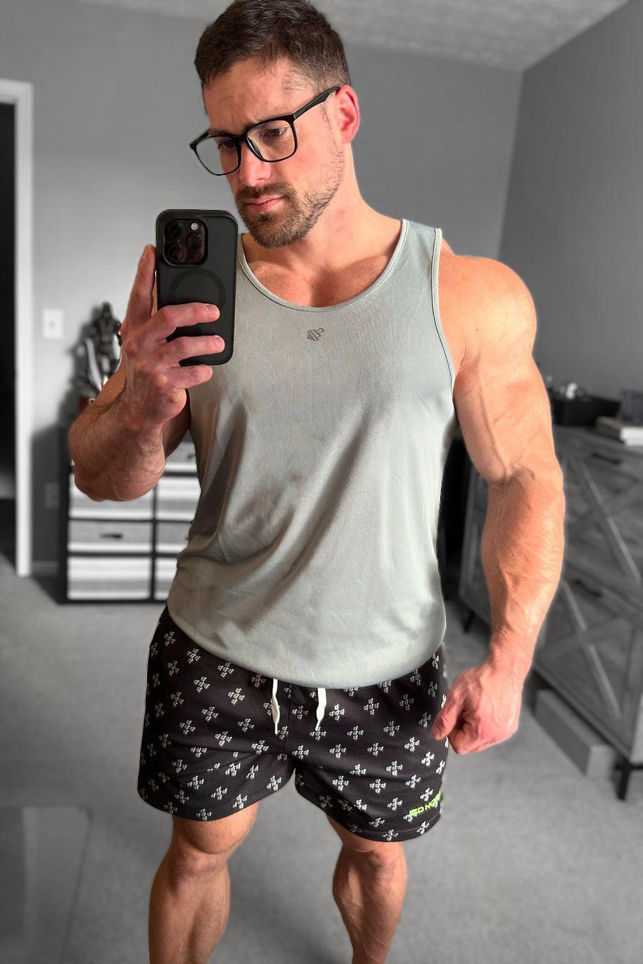 Jed North Alpha Microfiber Fast-Dry Gym Tank Top - Polar Silver - DealByEthan.gay loves Jed North