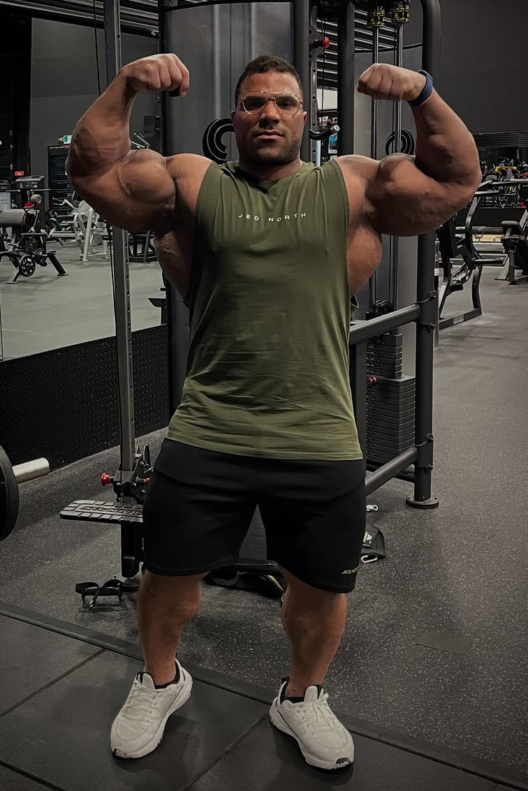 Jed North Apollo Men's Sleeveless Training Tee - Olive - DealByEthan.gay loves Jed North