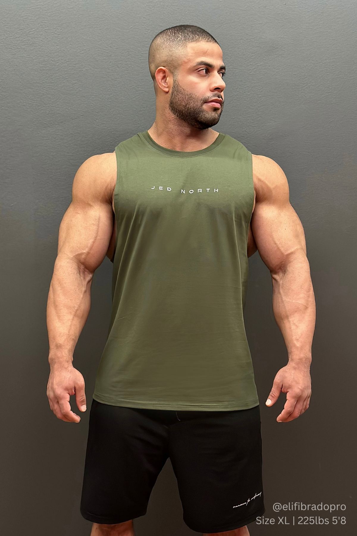 Jed North Apollo Men's Sleeveless Training Tee - Olive - DealByEthan.gay loves Jed North