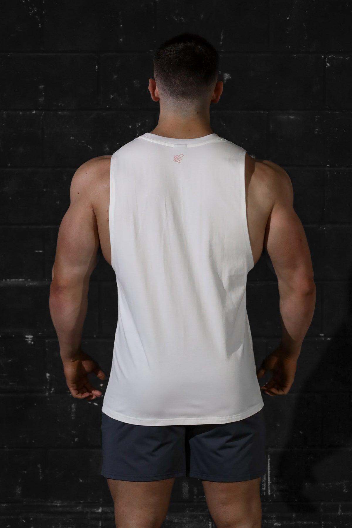 Jed North Apollo Men's Sleeveless Training Tee - White - DealByEthan.gay loves Jed North