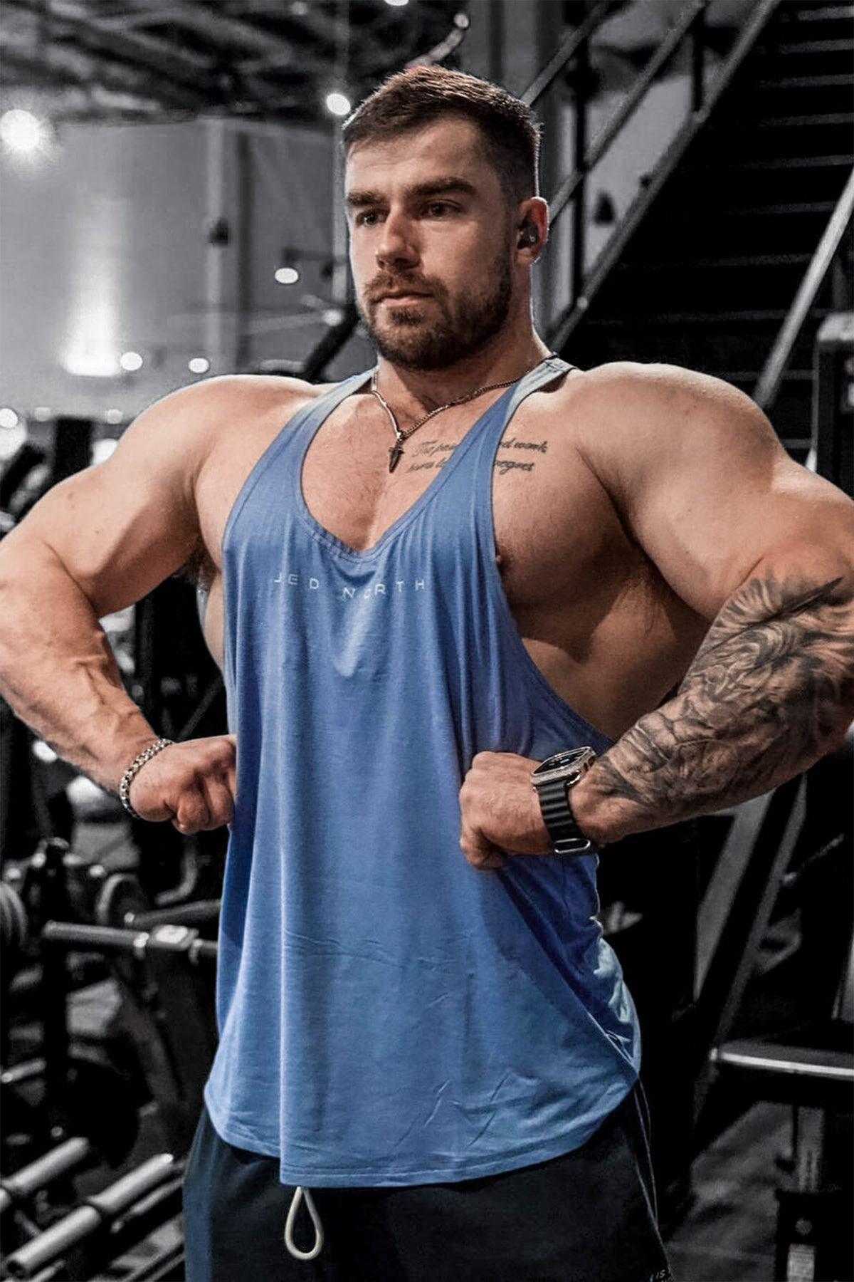 Jed North Classic Bodybuilding Racerback Stringer - Blue - DealByEthan.gay loves Jed North
