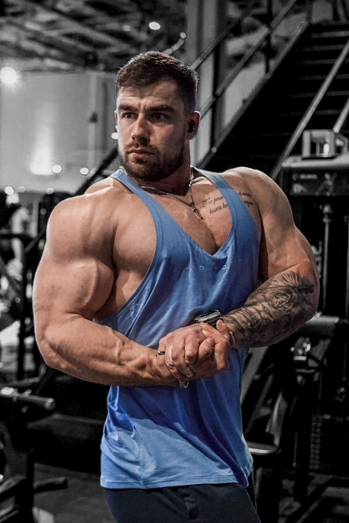 Jed North Classic Bodybuilding Racerback Stringer - Blue - DealByEthan.gay loves Jed North