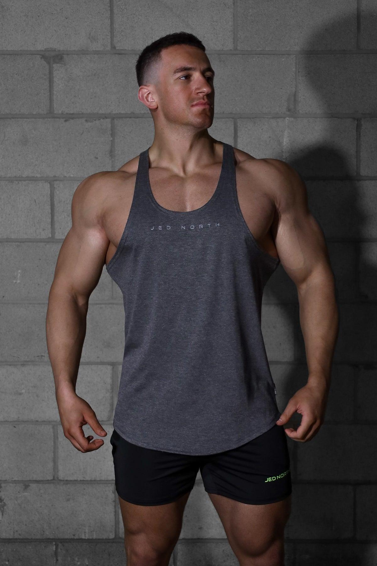 Jed North Classic Bodybuilding Racerback Stringer - Heather Gray - DealByEthan.gay loves Jed North
