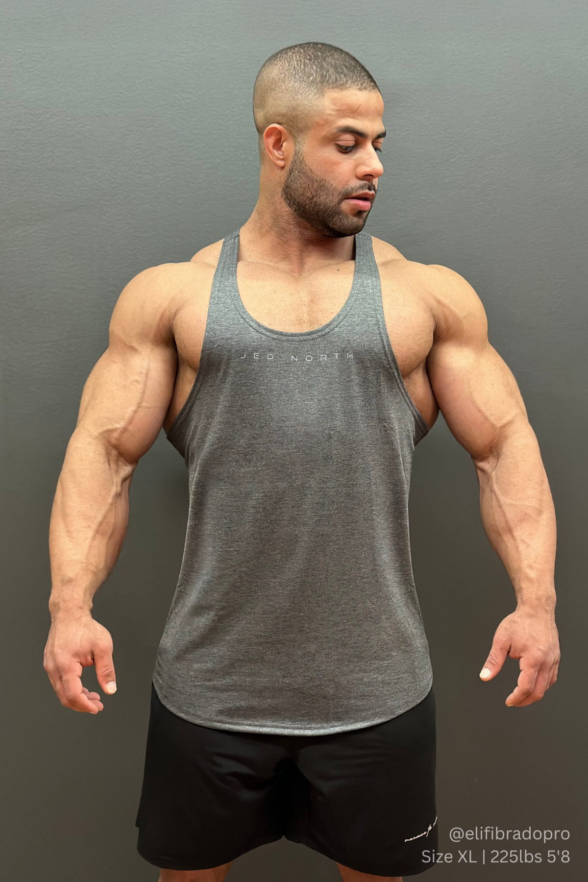 Jed North Classic Bodybuilding Racerback Stringer - Heather Gray - DealByEthan.gay loves Jed North