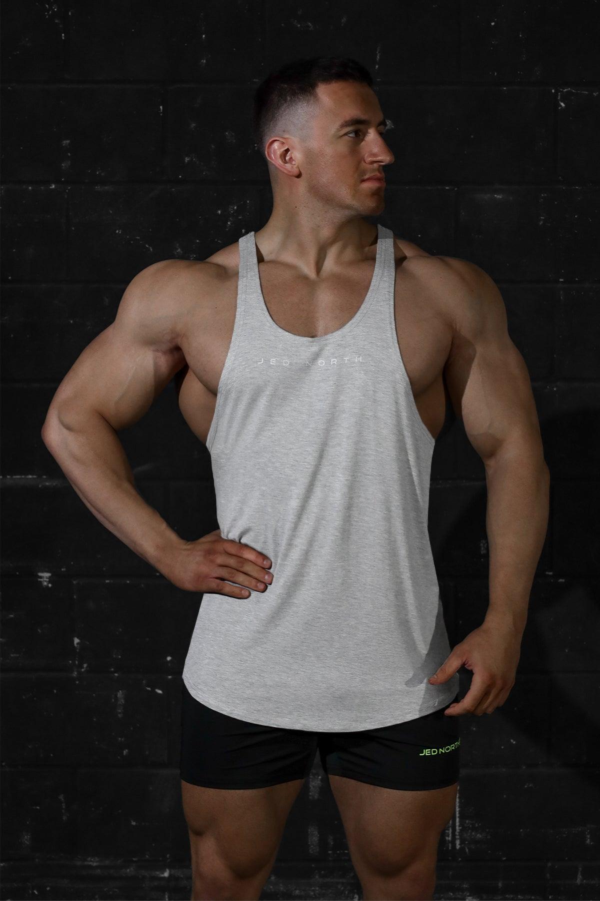 Jed North Classic Bodybuilding Racerback Stringer - Light Gray - DealByEthan.gay loves Jed North