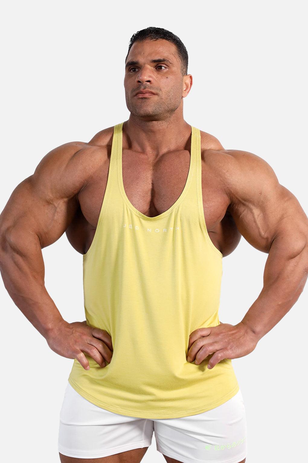 Jed North Classic Bodybuilding Racerback Stringer - Mustard Yellow - DealByEthan.gay loves Jed North