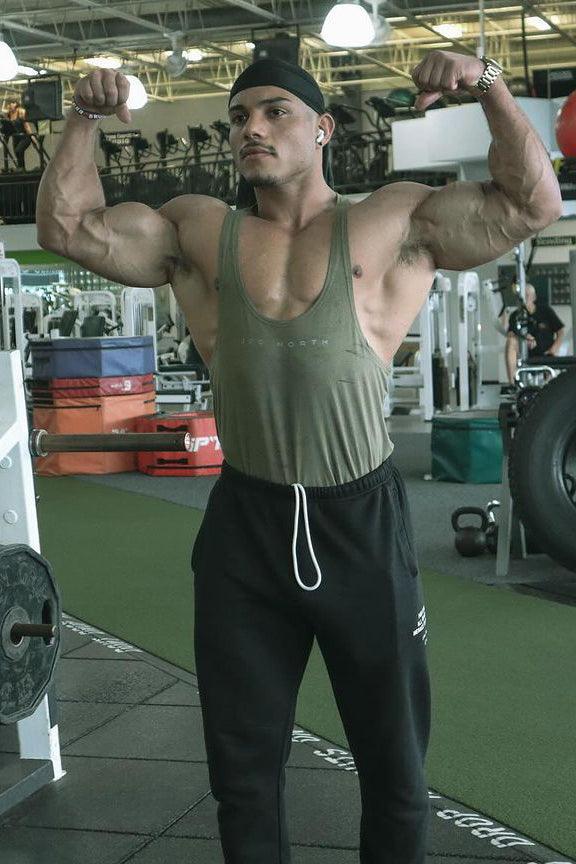 Jed North Classic Bodybuilding Racerback Stringer - Olive - DealByEthan.gay loves Jed North