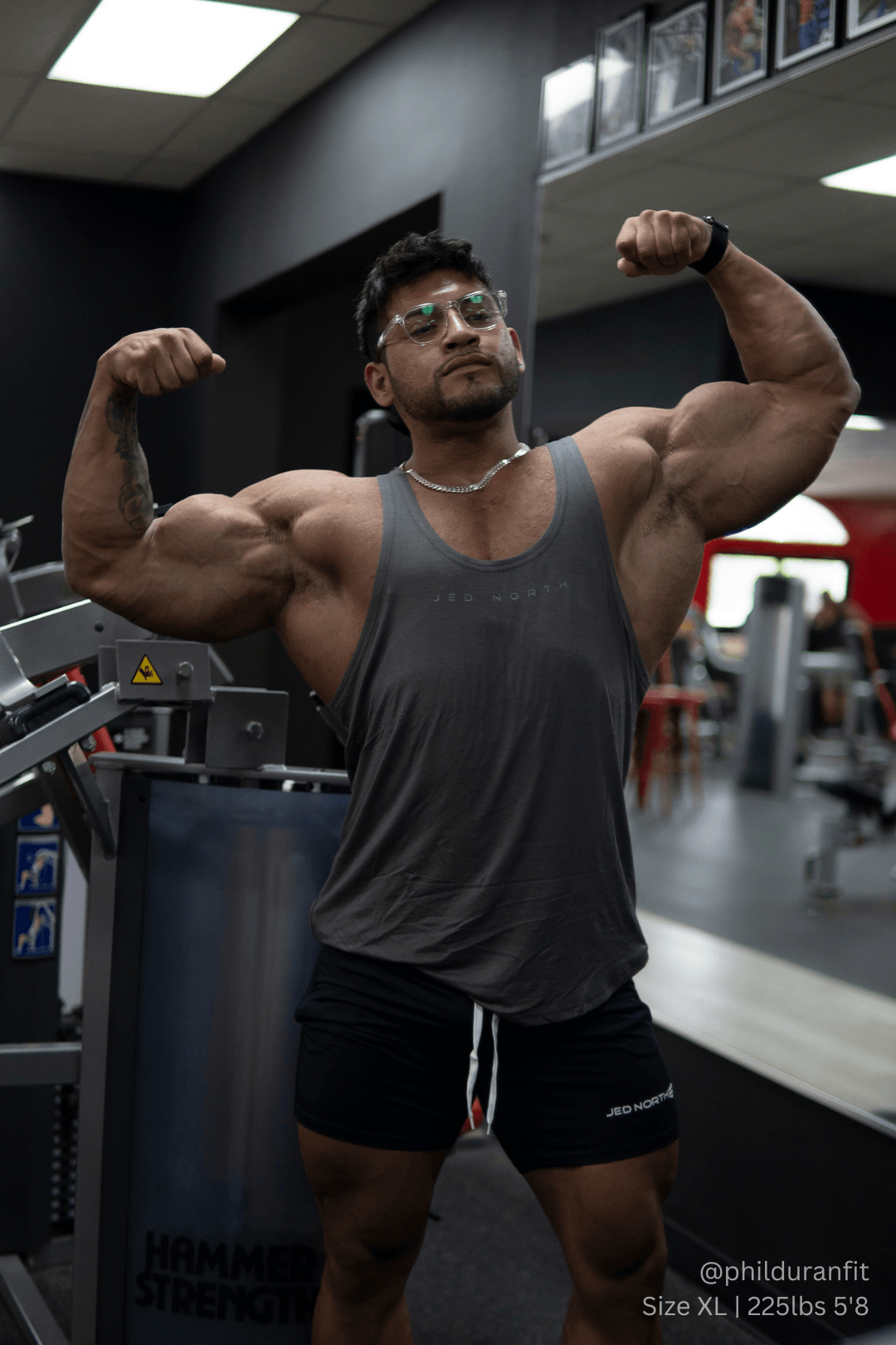 Jed North Classic Bodybuilding Racerback Stringer - Steel Gray - DealByEthan.gay loves Jed North