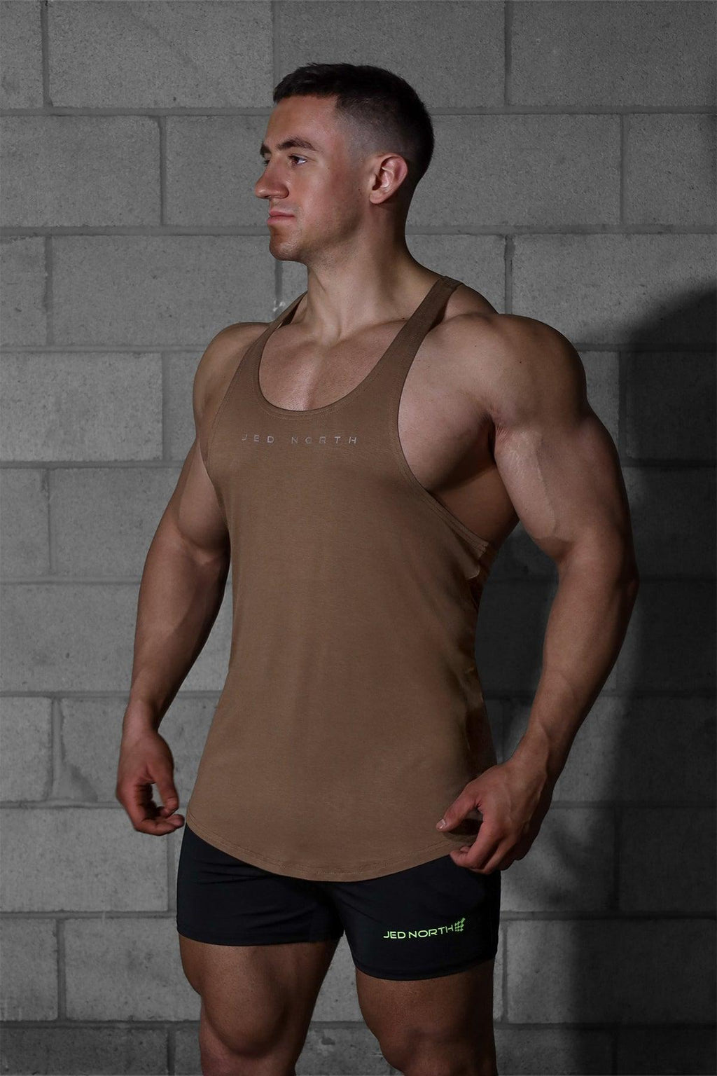 Jed North Classic Bodybuilding Racerback Stringer - Walnut Brown - DealByEthan.gay loves Jed North