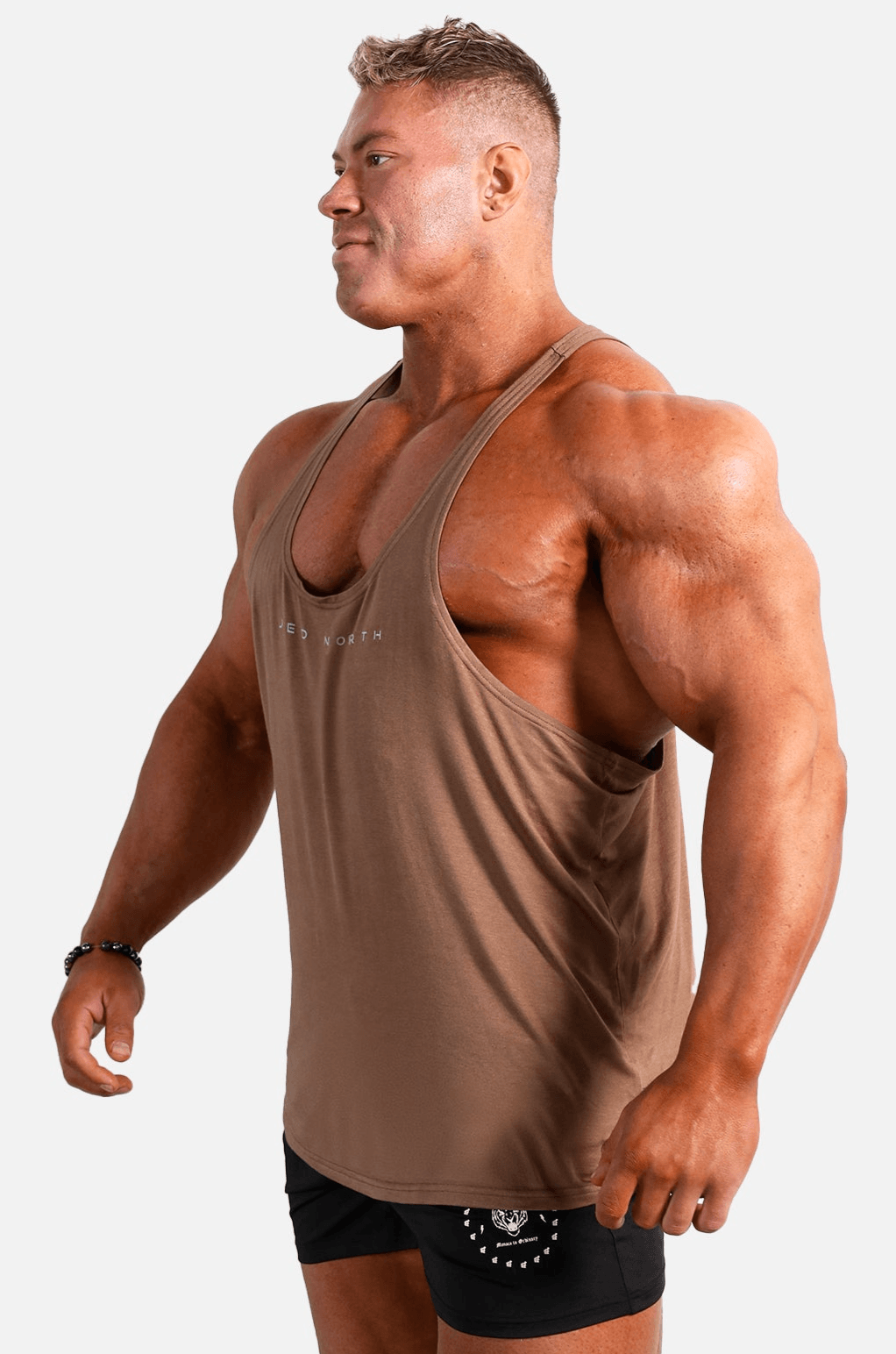 Jed North Classic Bodybuilding Racerback Stringer - Walnut Brown - DealByEthan.gay loves Jed North