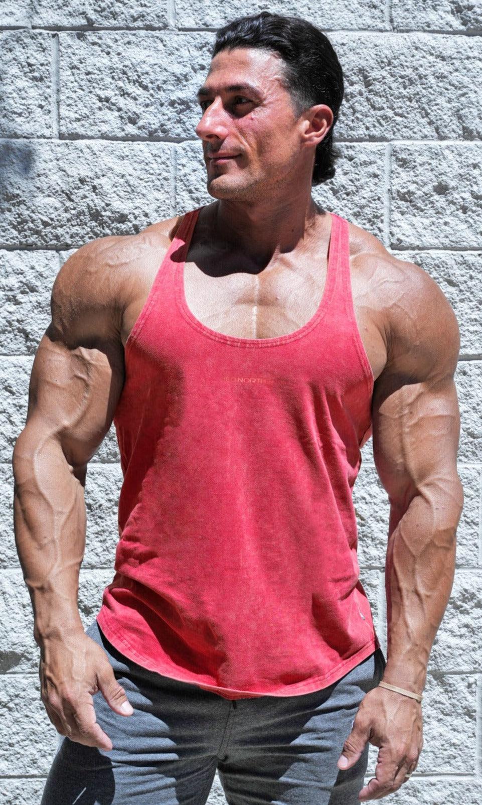 Jed North Classic Vintage Washed Racerback Stringer - Crimson - DealByEthan.gay loves Jed North