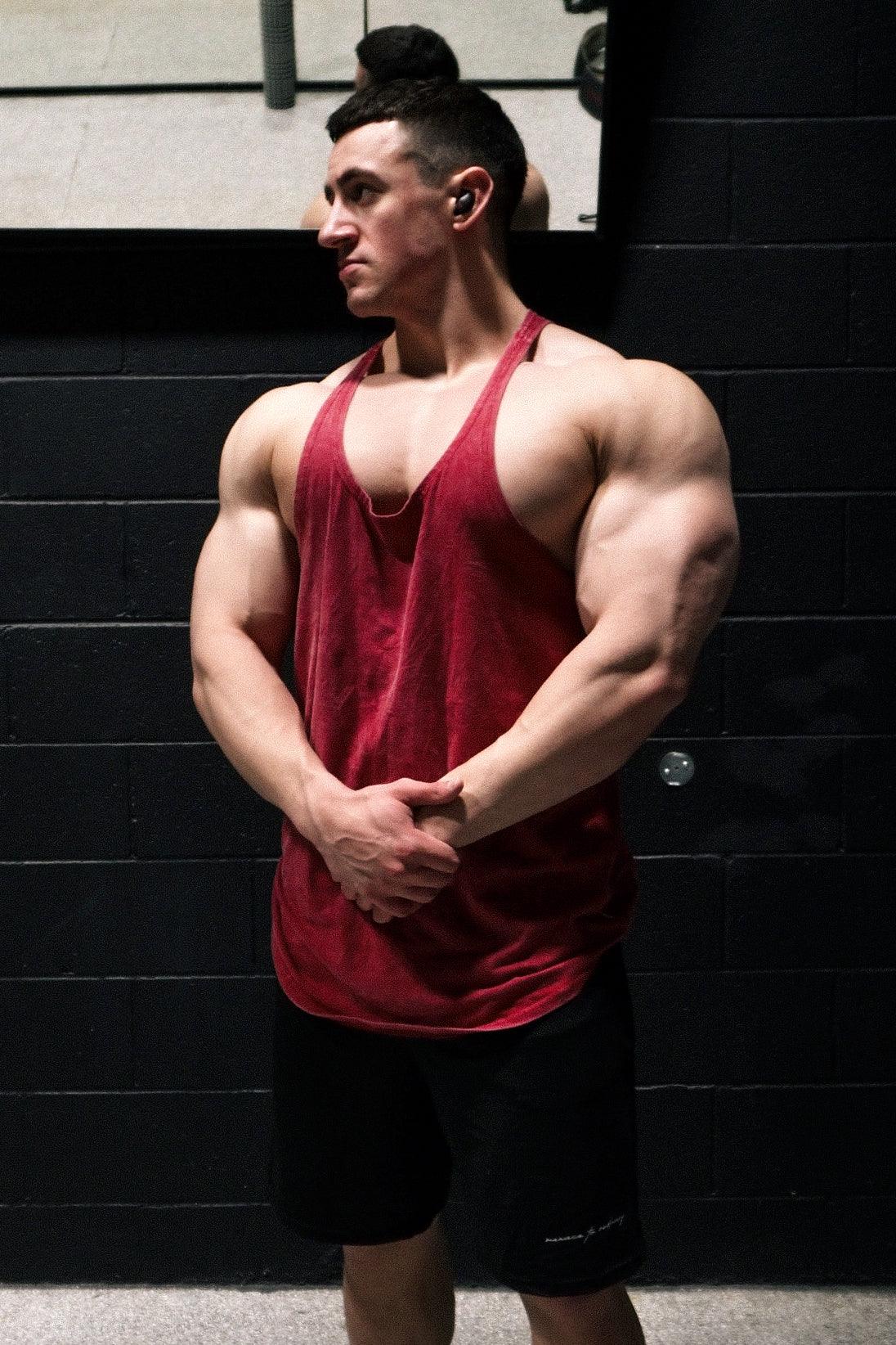 Jed North Classic Vintage Washed Racerback Stringer - Crimson - DealByEthan.gay loves Jed North
