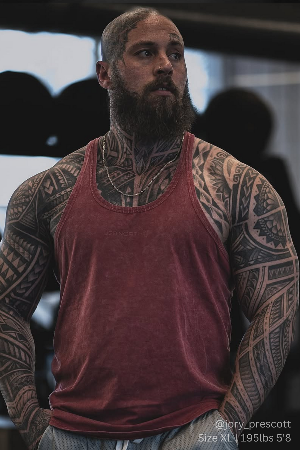 Jed North Classic Vintage Washed Racerback Stringer - Crimson - DealByEthan.gay loves Jed North