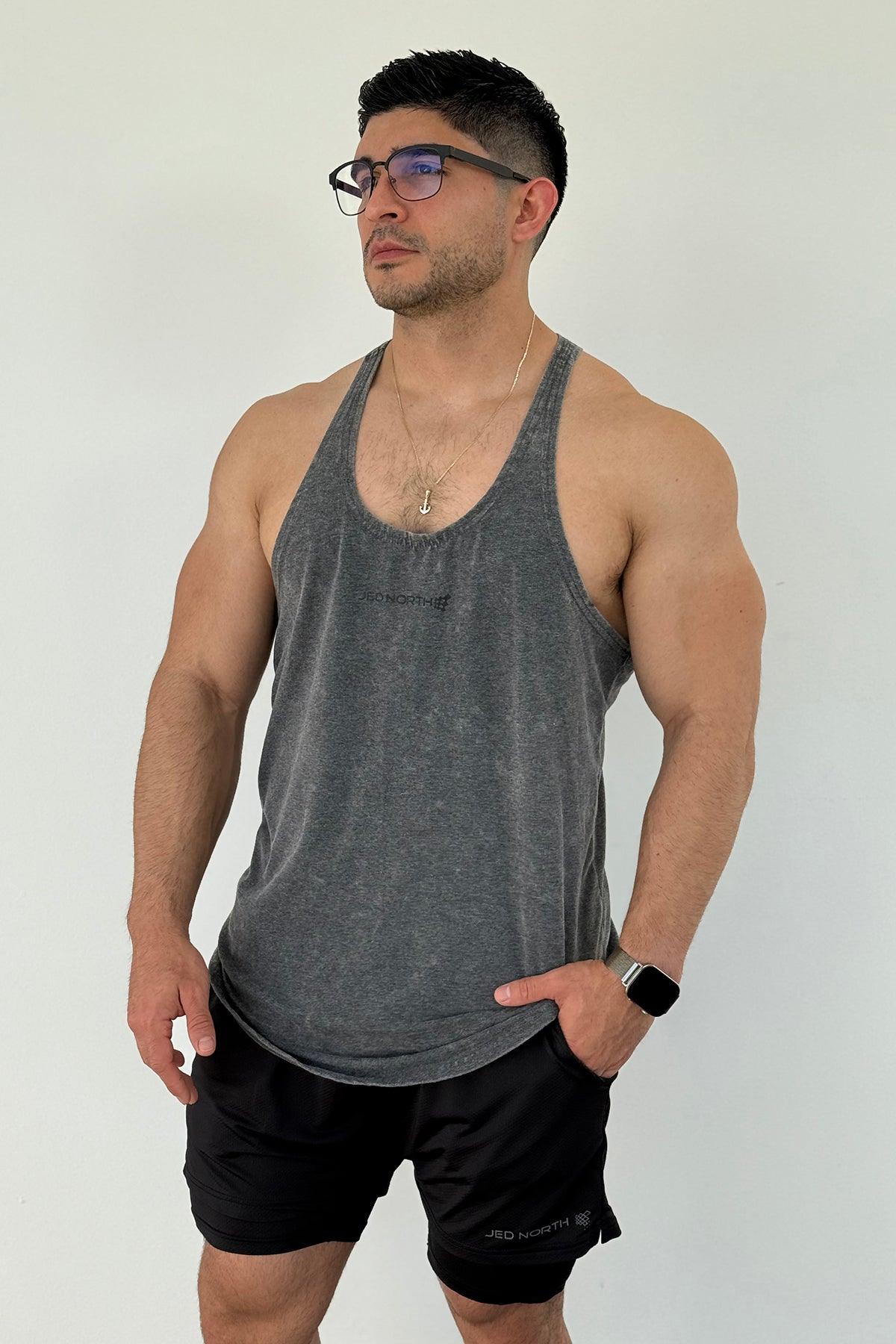 Jed North Classic Vintage Washed Racerback Stringer - Heather Gray - DealByEthan.gay loves Jed North