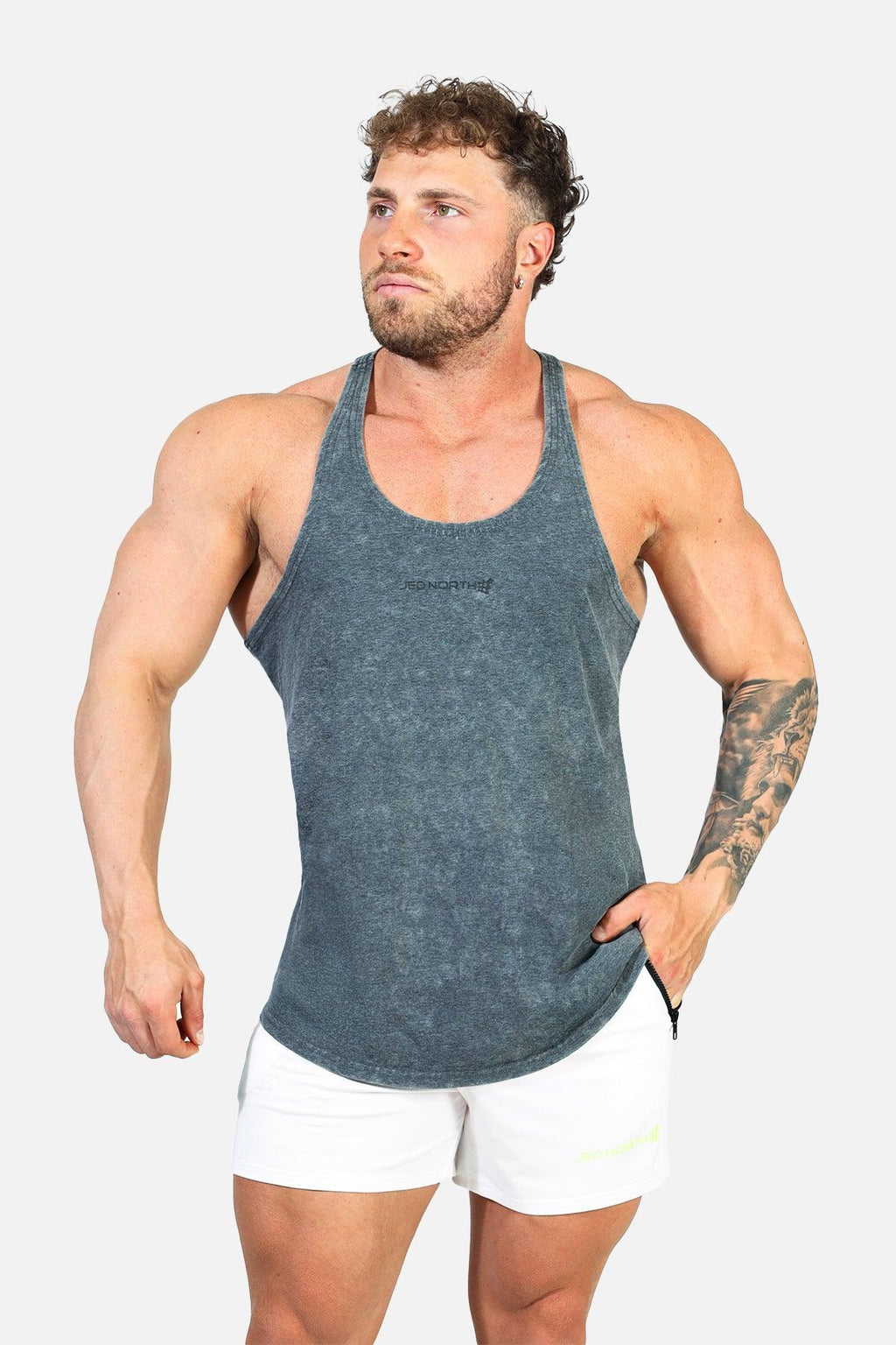 Jed North Classic Vintage Washed Racerback Stringer - Heather Gray - DealByEthan.gay loves Jed North