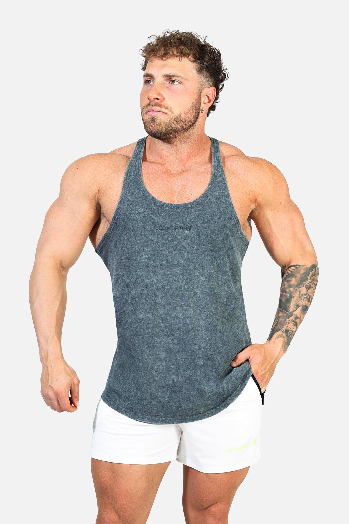 Jed North Classic Vintage Washed Racerback Stringer - Heather Gray - DealByEthan.gay loves Jed North