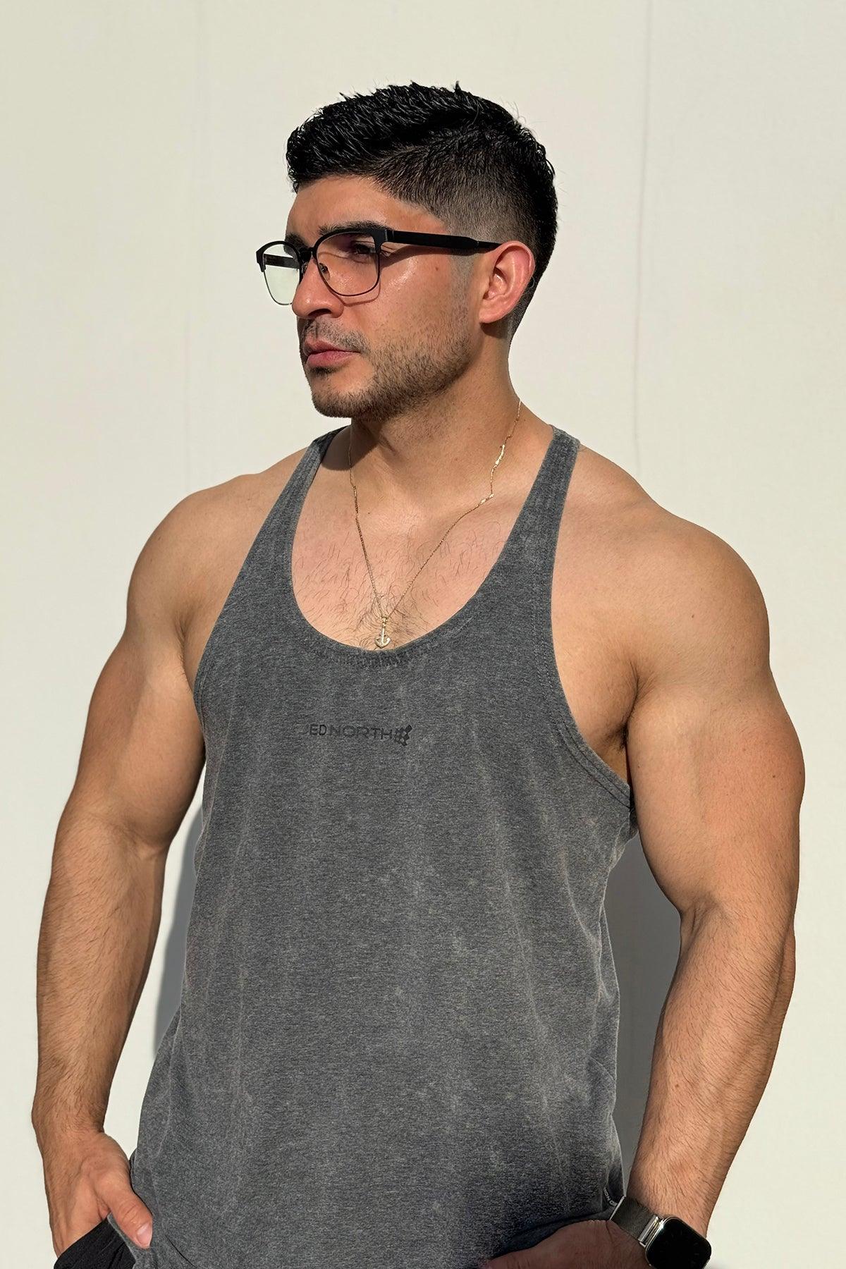 Jed North Classic Vintage Washed Racerback Stringer - Heather Gray - DealByEthan.gay loves Jed North
