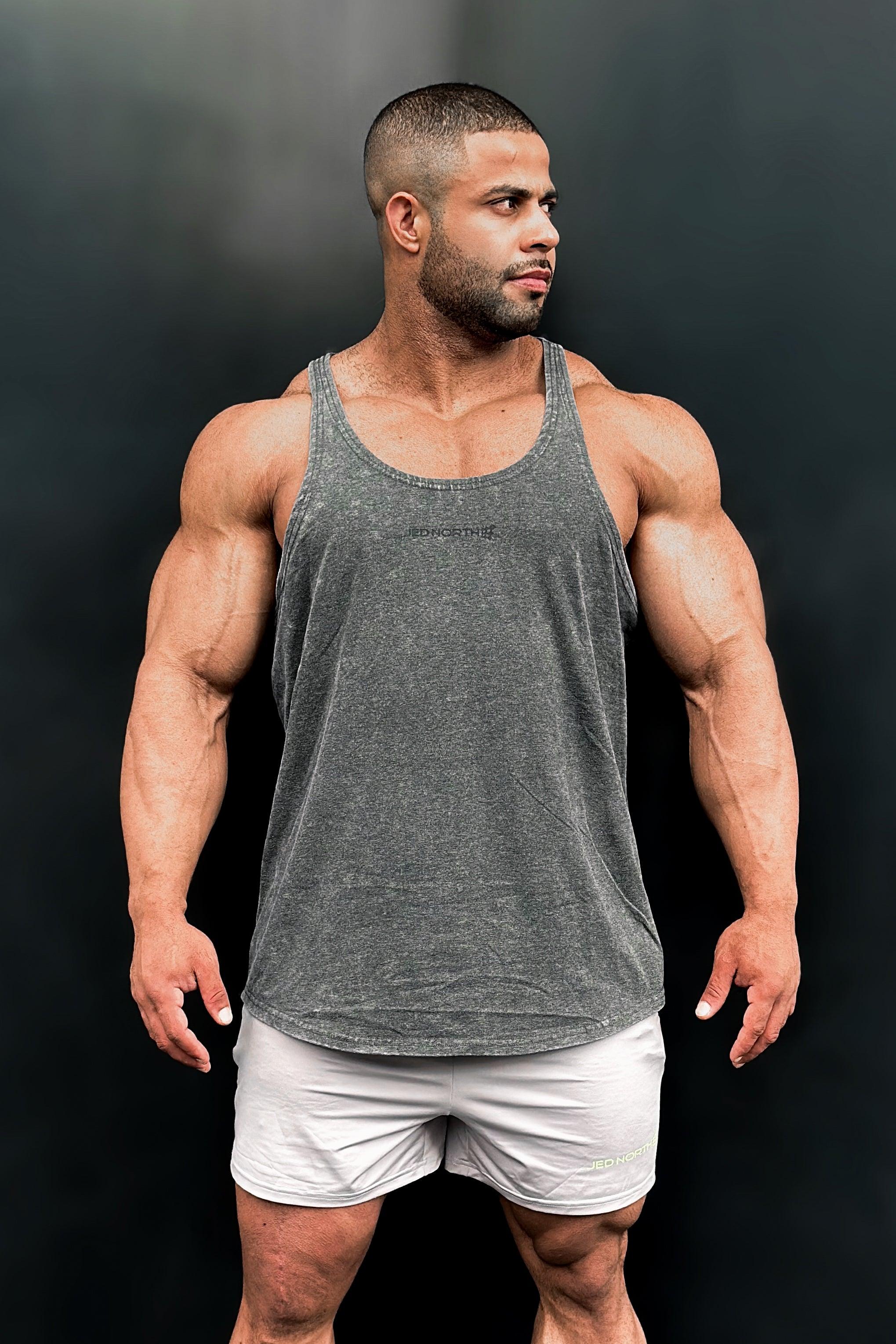 Jed North Classic Vintage Washed Racerback Stringer - Heather Gray - DealByEthan.gay loves Jed North