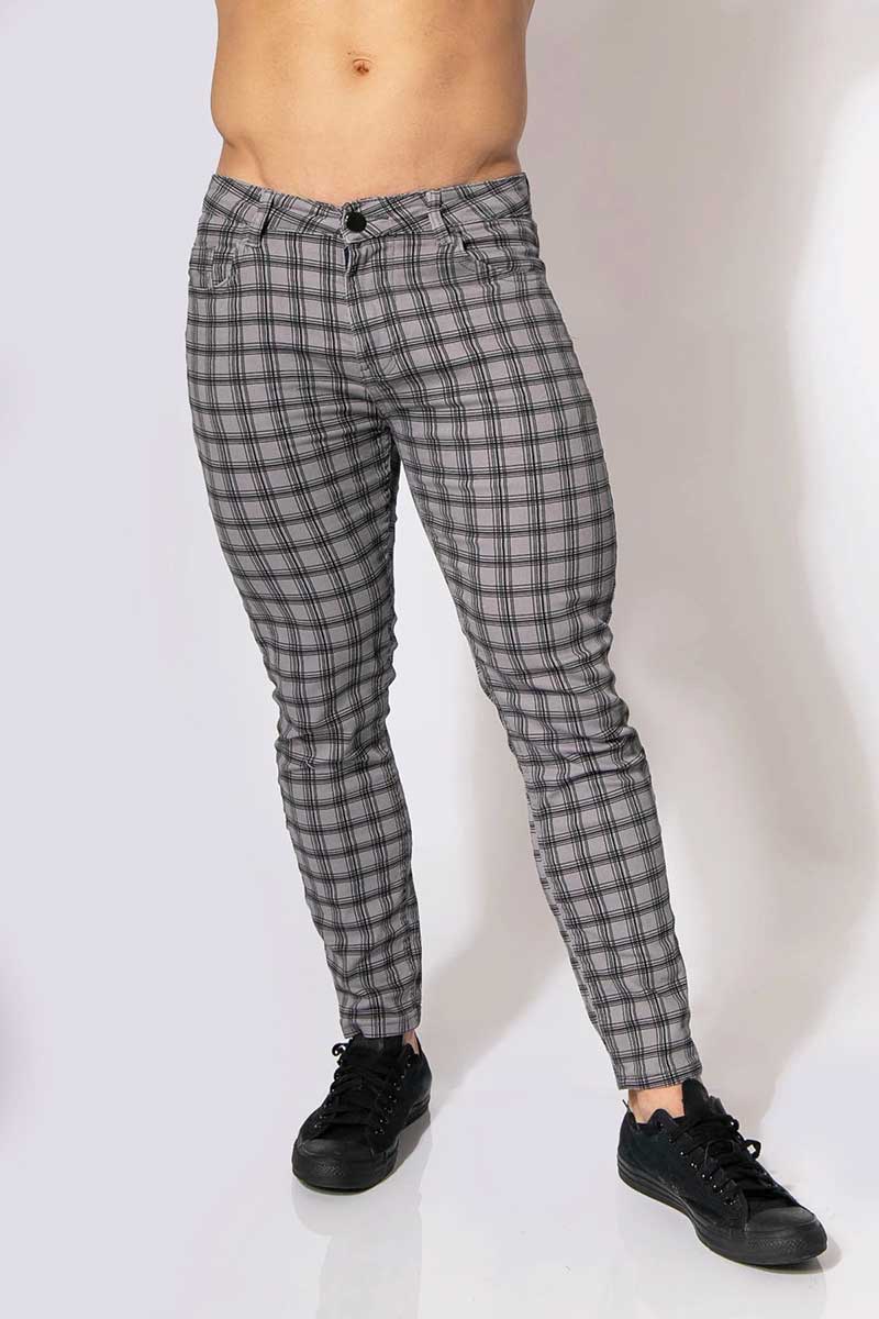 Jed North Embassy Grid Pants Grey JNBTM066 Size M - DealByEthan.gay loves Jed North