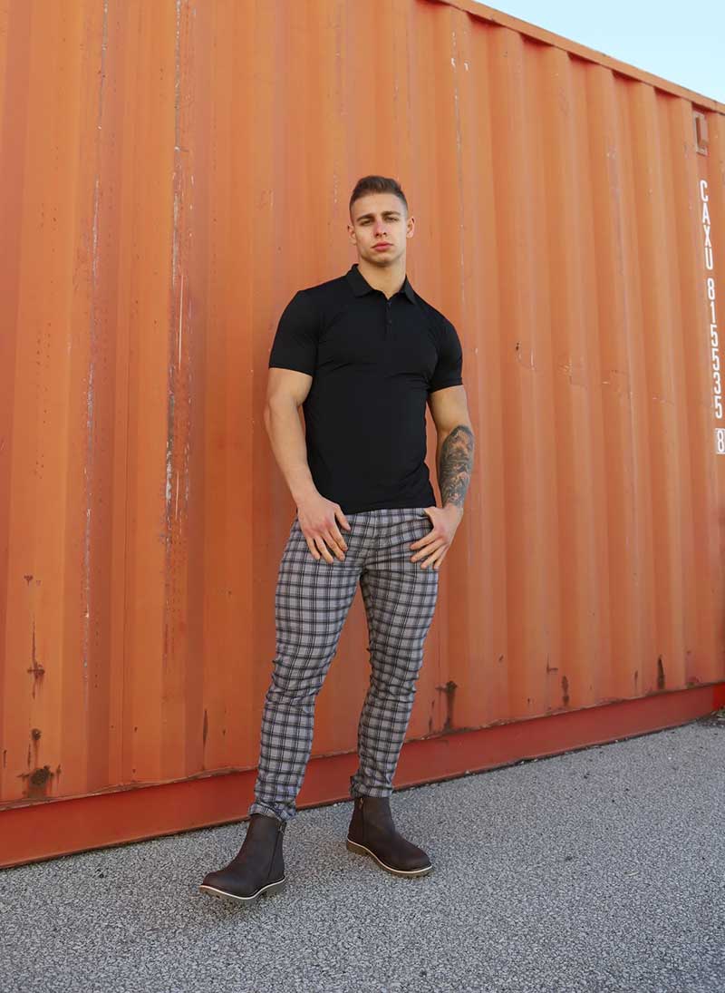 Jed North Embassy Grid Pants Grey JNBTM066 Size M - DealByEthan.gay loves Jed North