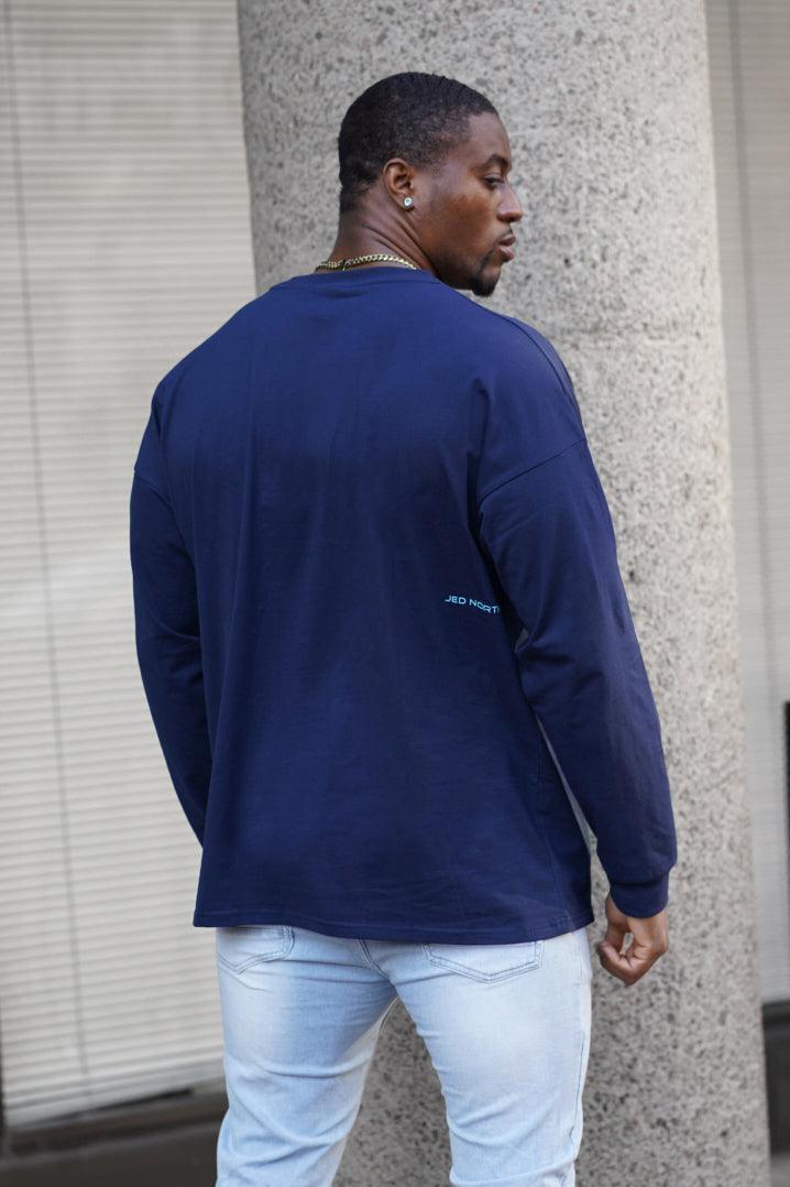 Jed North Energy Oversized Long Sleeve T-Shirt 2.0 - Midnight Blue - DealByEthan.gay loves Jed North