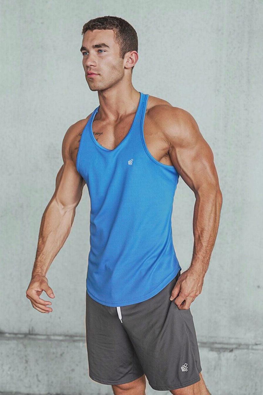 Jed North Fast-Dry Bodybuilding Workout Stringer - Blue - DealByEthan.gay loves Jed North