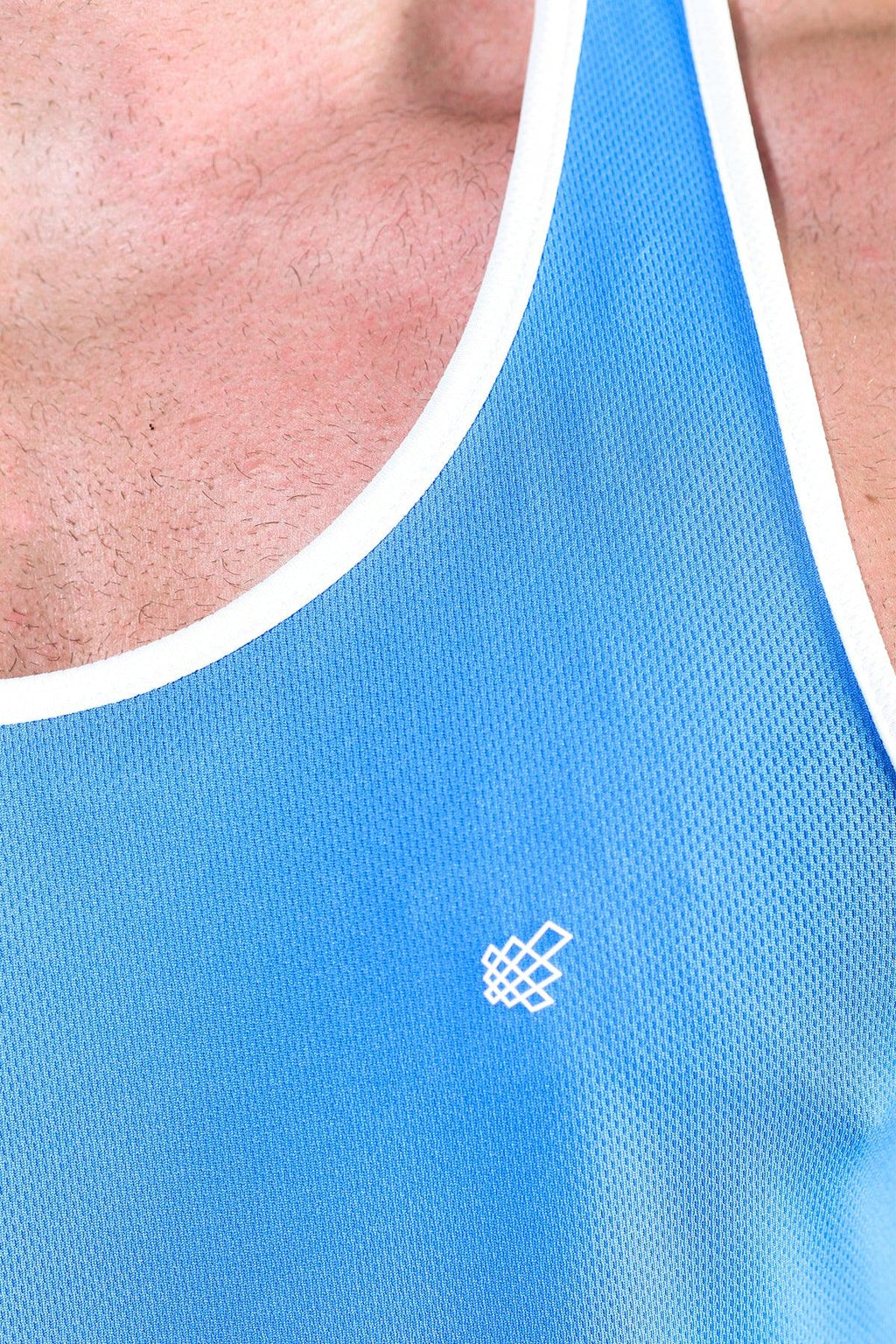 Jed North Fast-Dry Bodybuilding Workout Stringer - Blue with White - DealByEthan.gay loves Jed North
