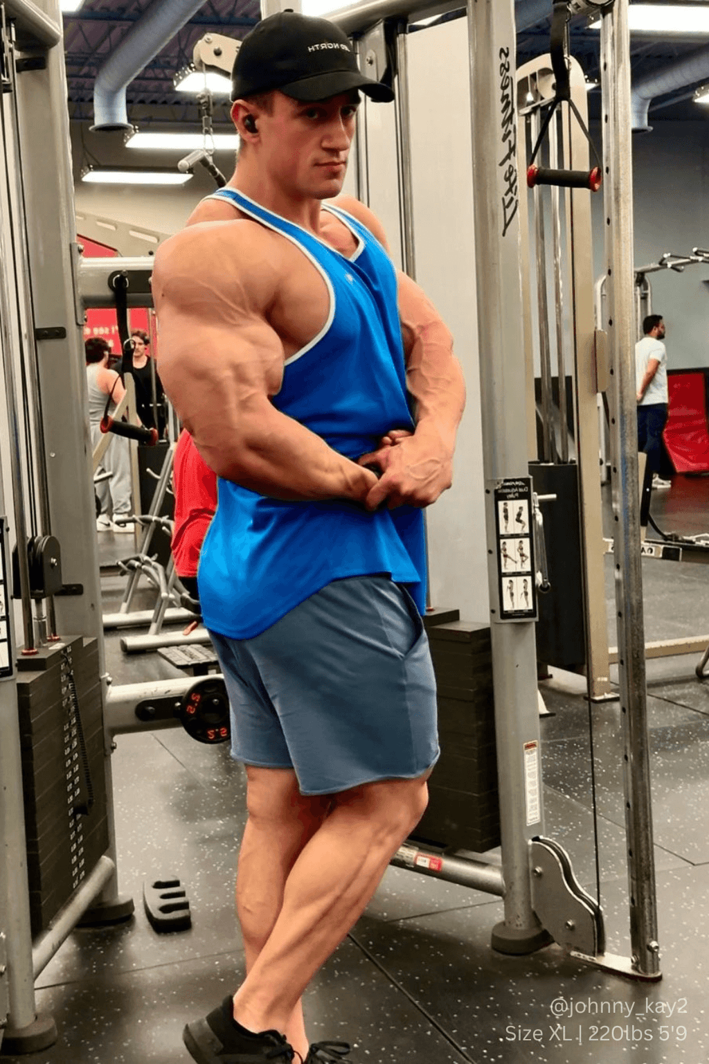 Jed North Fast-Dry Bodybuilding Workout Stringer - Blue with White - DealByEthan.gay loves Jed North