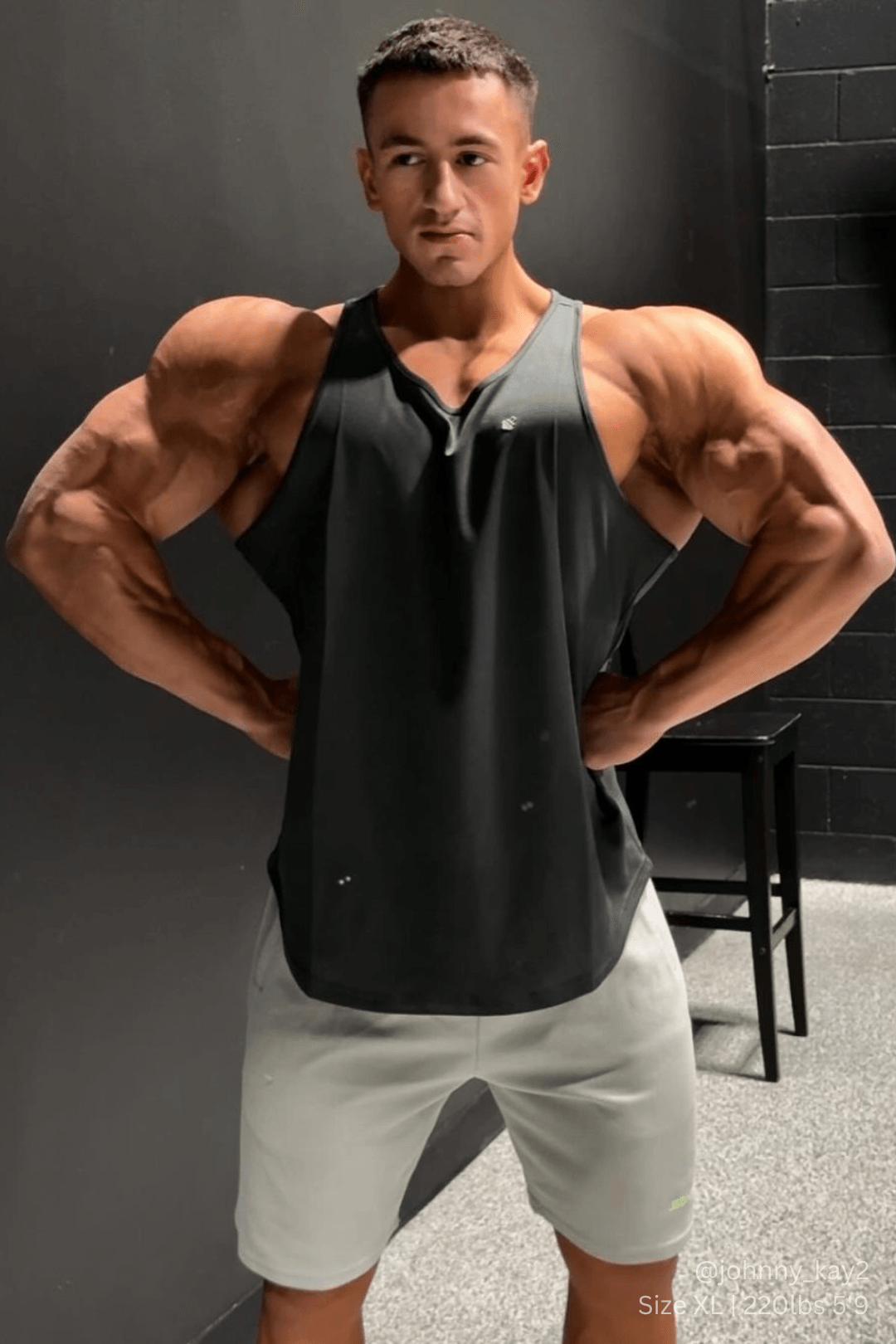 Jed North Fast-Dry Bodybuilding Workout Stringer - Charcoal - DealByEthan.gay loves Jed North