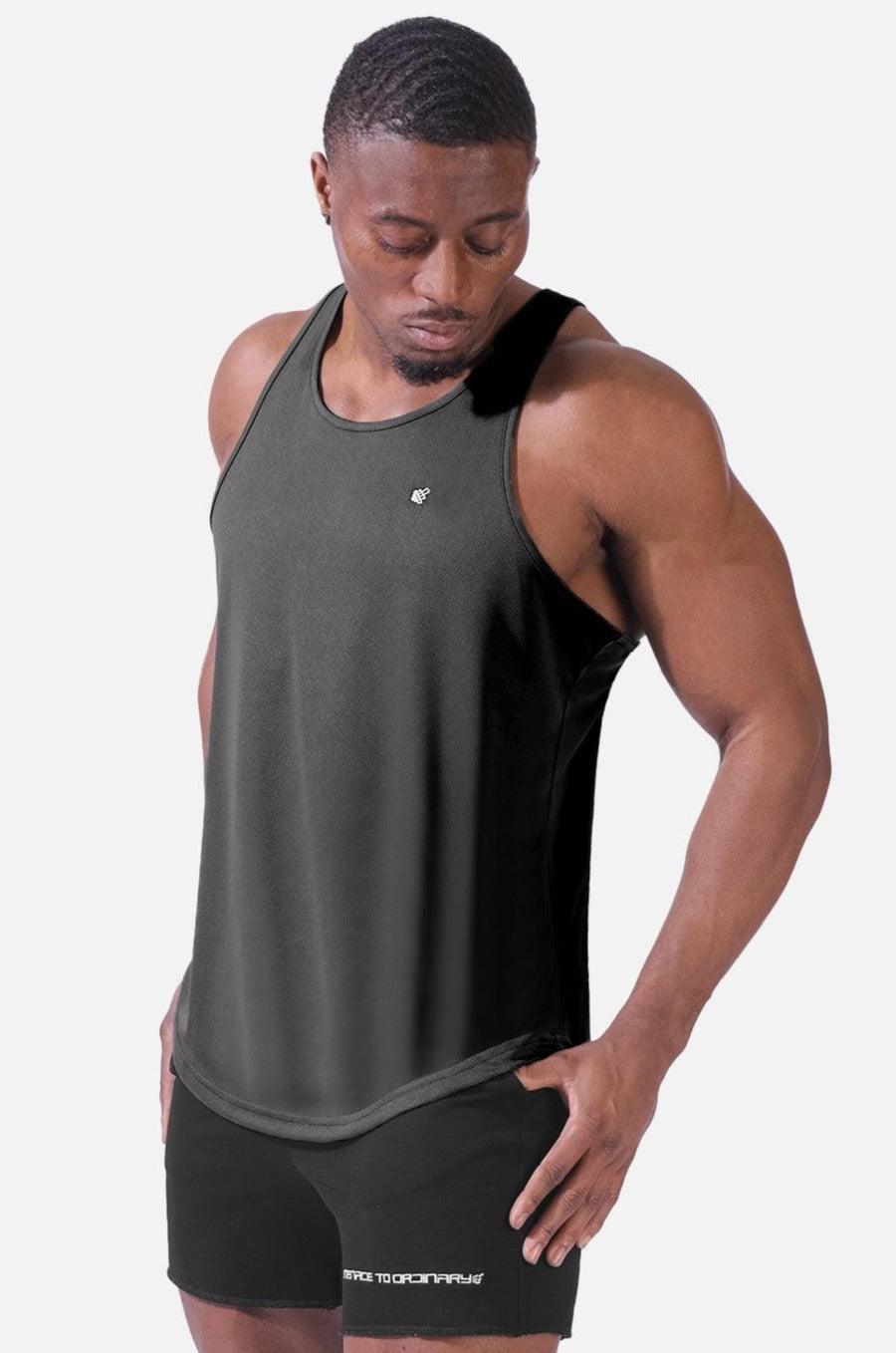 Jed North Fast-Dry Bodybuilding Workout Stringer - Charcoal - DealByEthan.gay loves Jed North