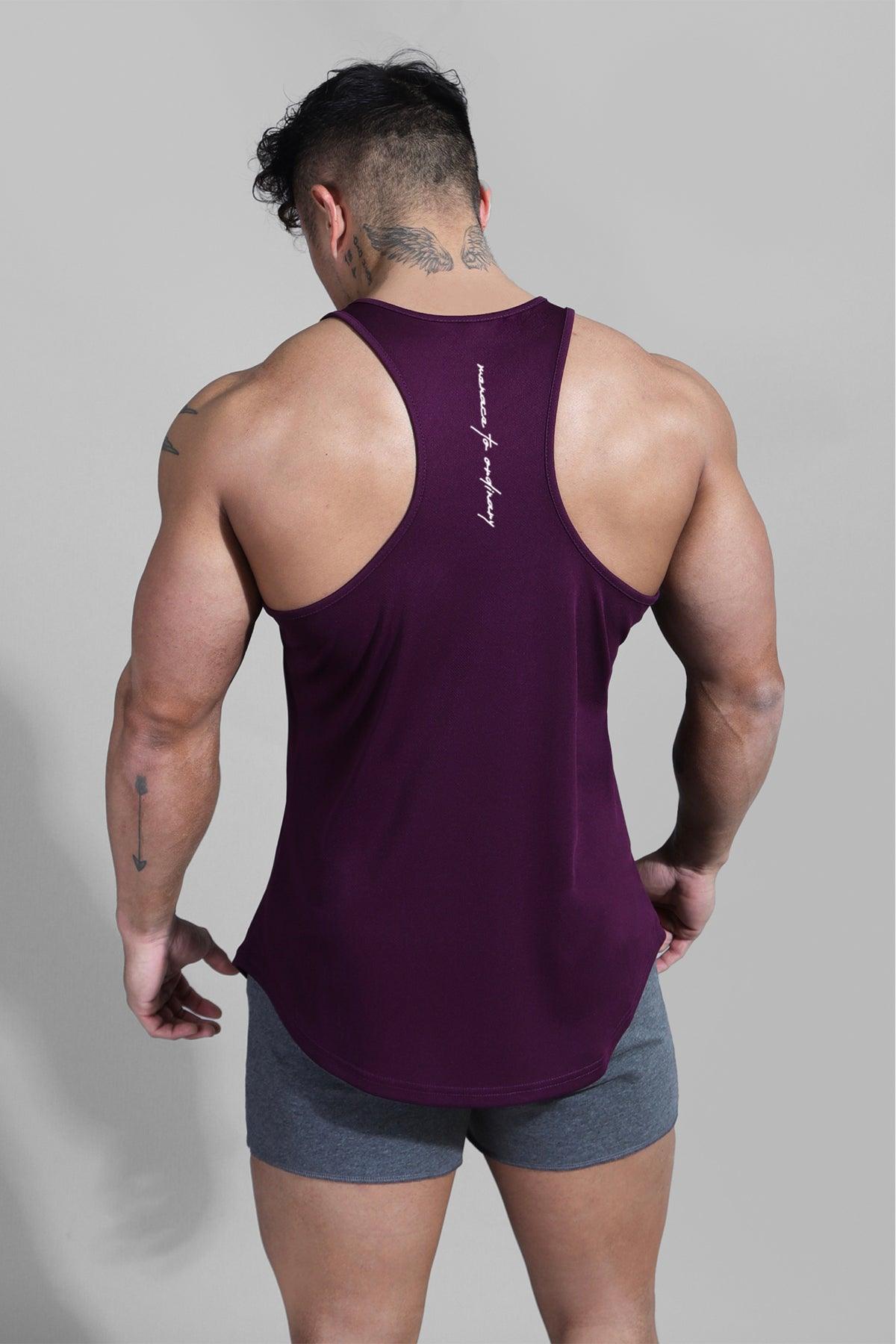 Jed North Fast-Dry Bodybuilding Workout Stringer - Dark Purple - DealByEthan.gay loves Jed North