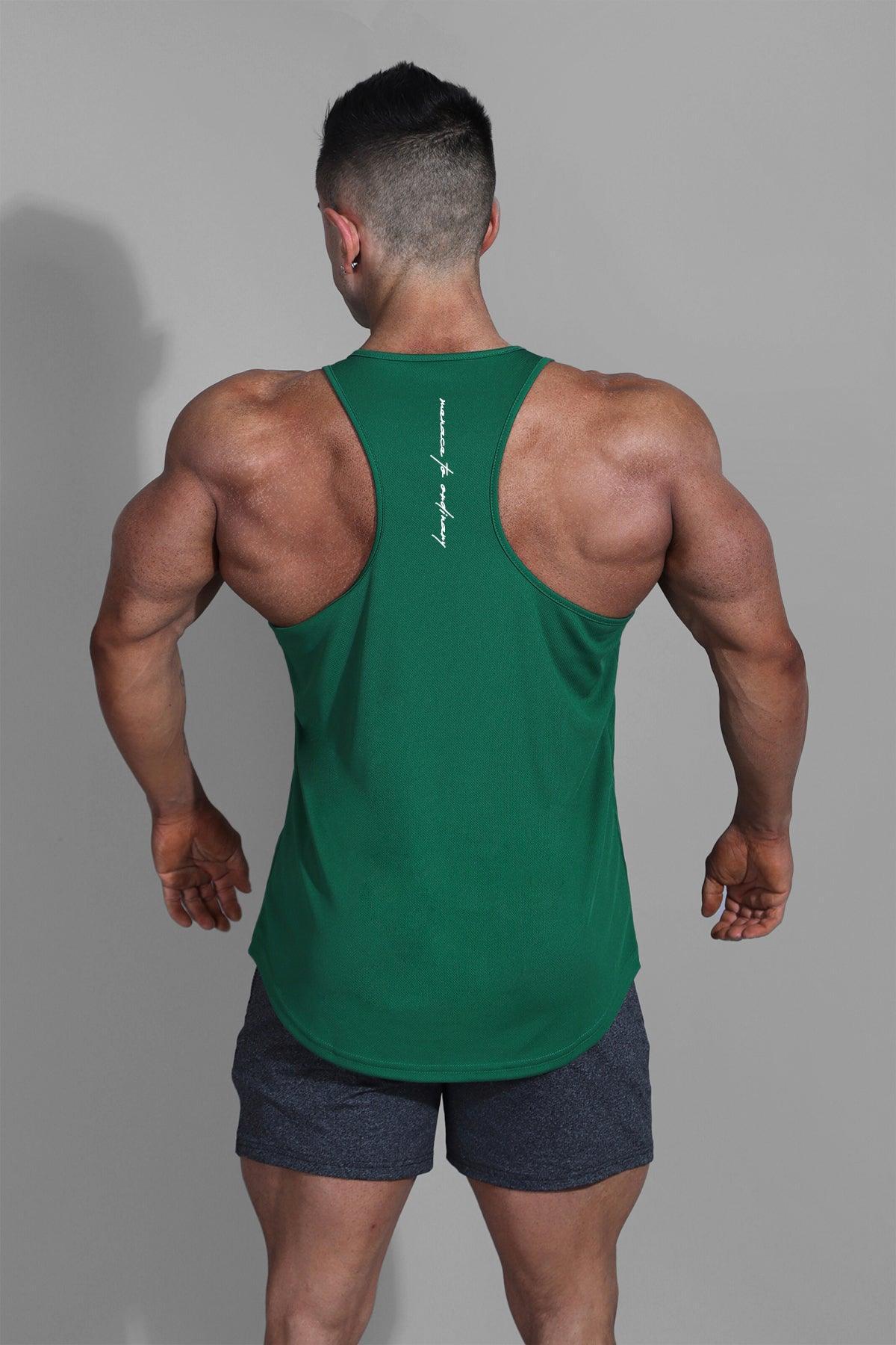 Jed North Fast-Dry Bodybuilding Workout Stringer - Emerald - DealByEthan.gay loves Jed North